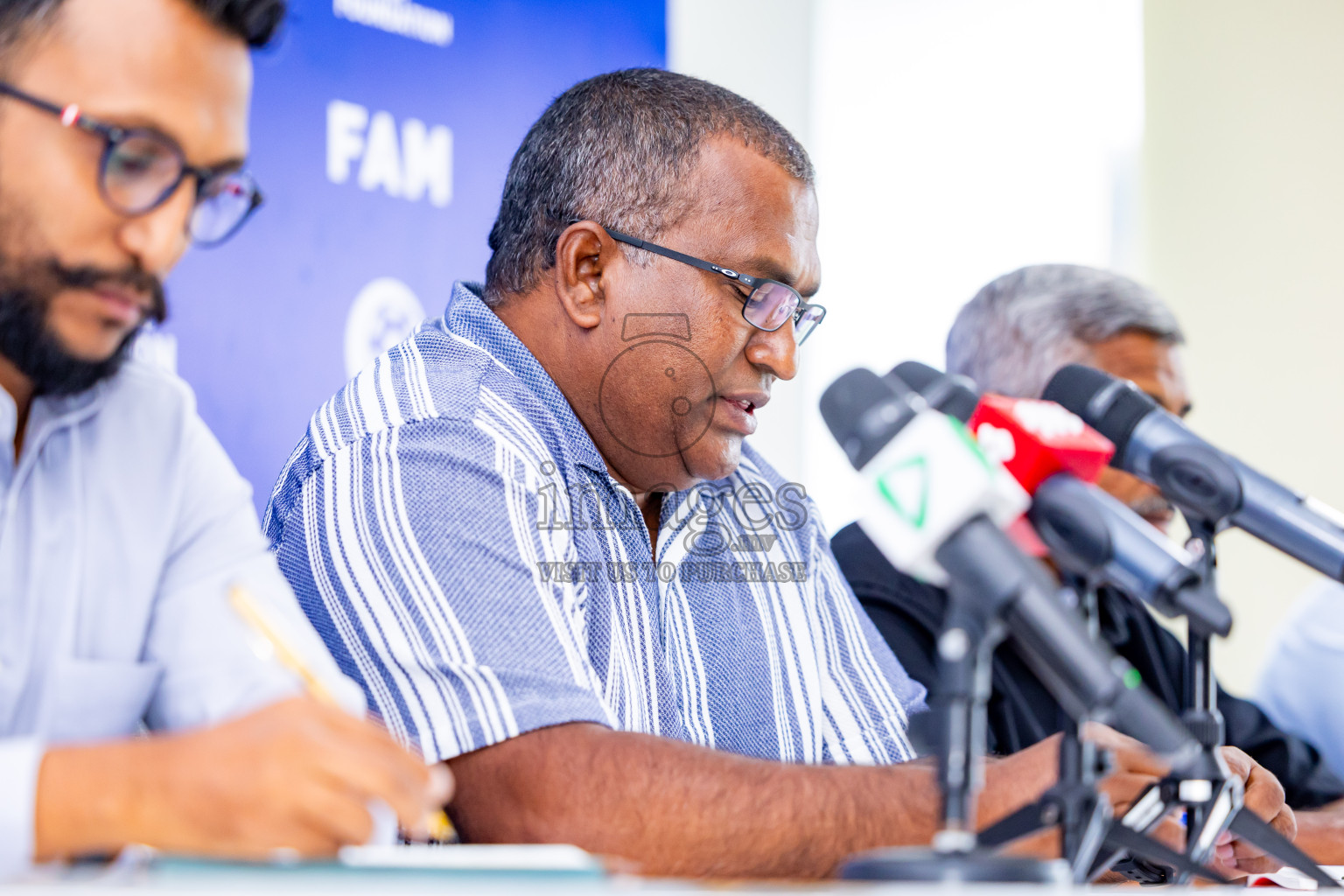 Press conference by FAM Normalization Committee was held at National Stadium in Male', Maldives on Sunday, 18th September 2024. Photos: Nausham Waheed / images.mv