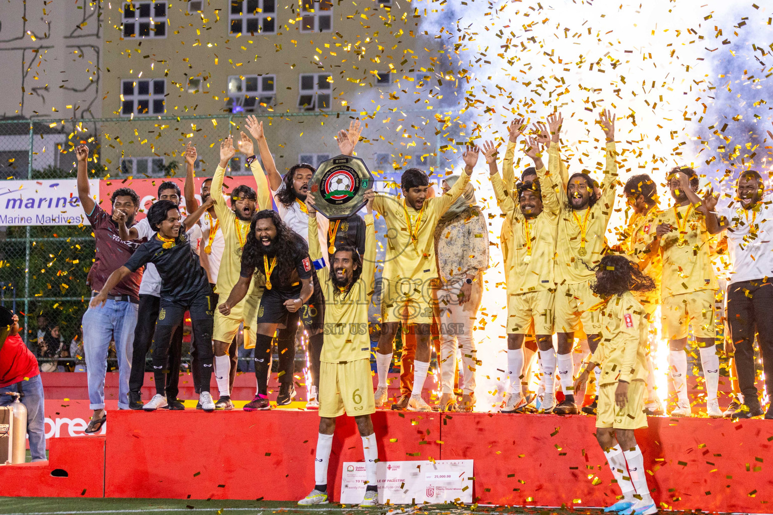 Opening of Golden Futsal Challenge 2024 with Charity Shield Match between L.Gan vs Th. Thimarafushi was held on Sunday, 14th January 2024, in Hulhumale', Maldives Photos: Ismail Thoriq / images.mv