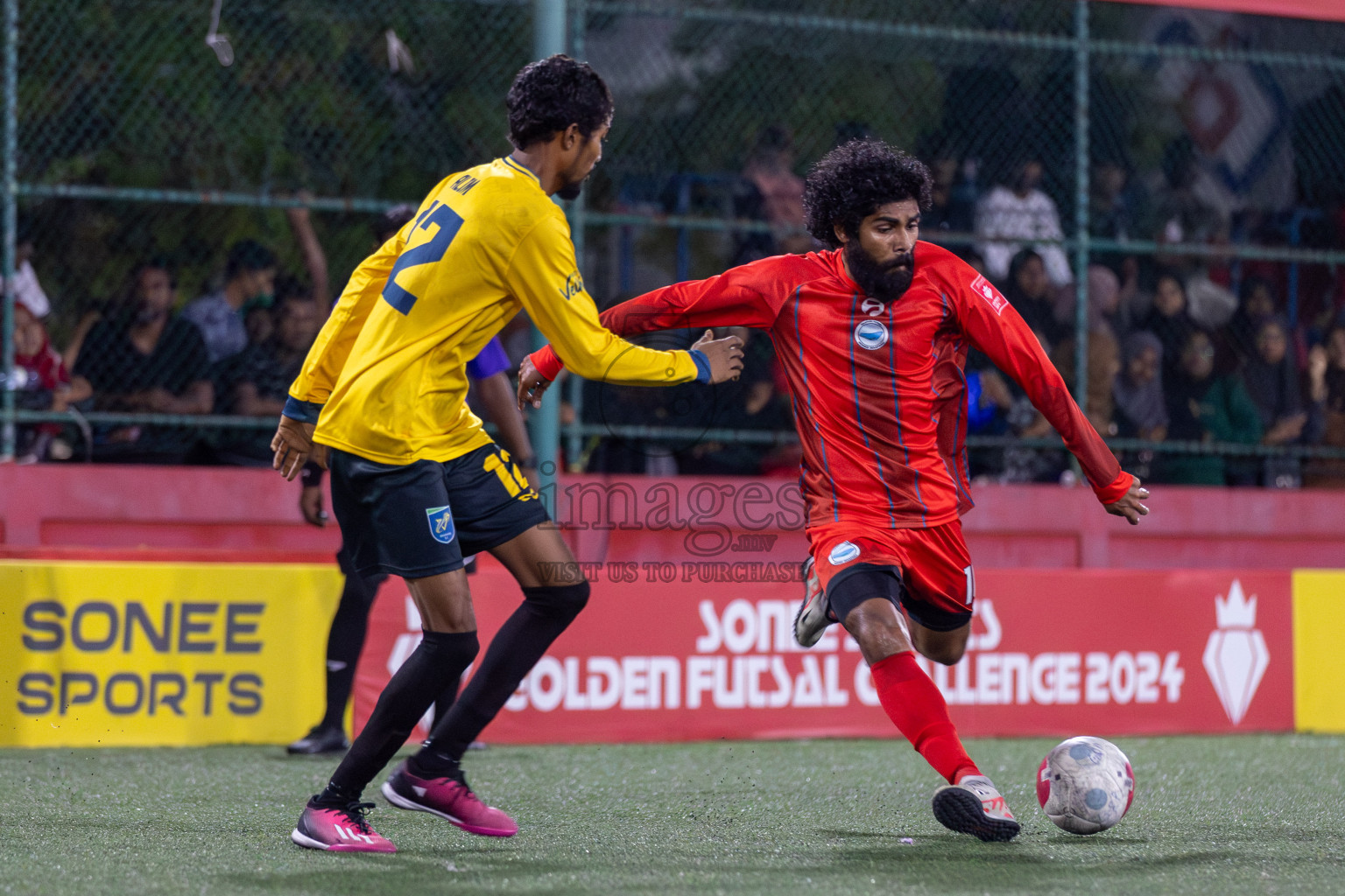 N Velidhoo vs N Maafaru in Day 18 of Golden Futsal Challenge 2024 was held on Thursday, 1st February 2024, in Hulhumale', Maldives Photos: Mohamed Mahfooz Moosa, / images.mv