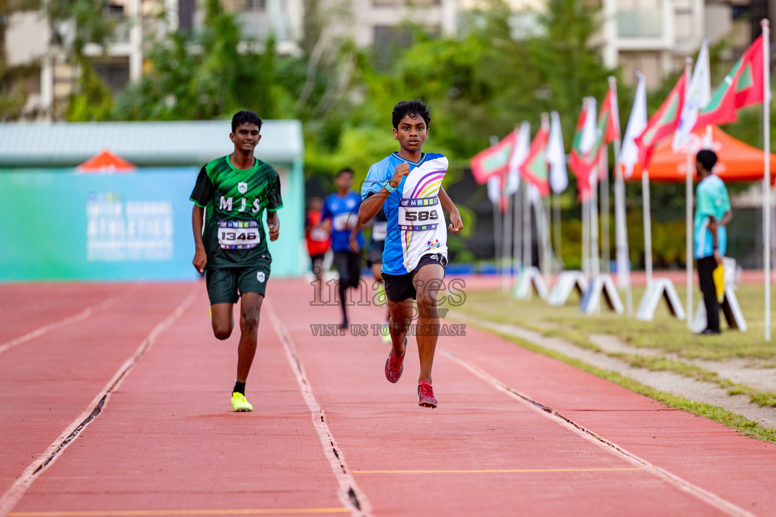 Day 1 of MWSC Interschool Athletics Championships 2024 held in Hulhumale Running Track, Hulhumale, Maldives on Saturday, 9th November 2024. 
Photos by: Hassan Simah / Images.mv