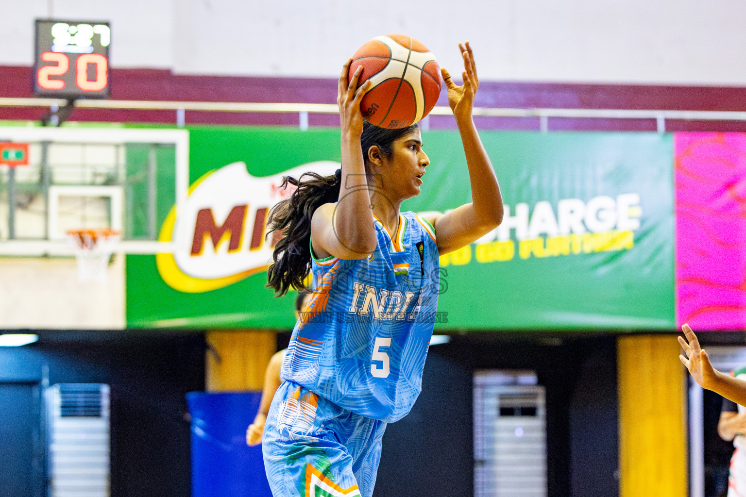 Bangladesh vs India in Day 2 of Under 16 Woman's Asian Cup SABA Qualifiers 2025 was held in Social Center, Male', Maldives on Friday, 13th June 2025. Photos: Nausham Waheed / images.mv
