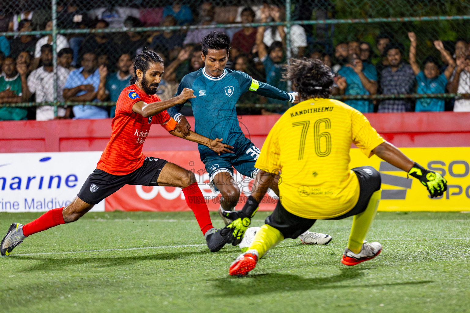 Sh. Kanditheemu VS R. Dhuvaafaru on Day 35 of Golden Futsal Challenge 2024 was held on Tuesday, 20th February 2024, in Hulhumale', Maldives 
Photos: Hassan Simah, / images.mv