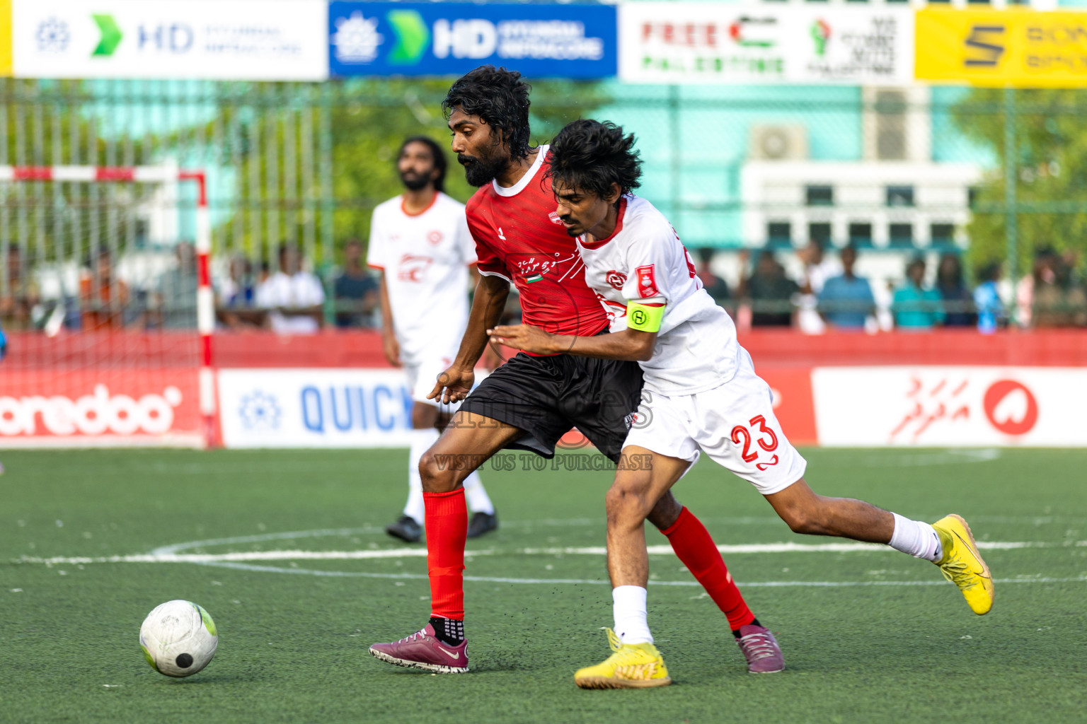 K. Huraa vs K. Himmafushi in Day 19 of Golden Futsal Challenge 2024 was held on Friday, 2nd February 2024 in Hulhumale', Maldives 
Photos: Hassan Simah / images.mv