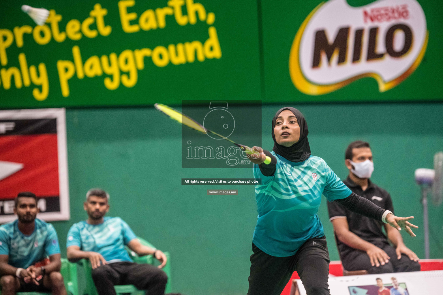 Day 3 of Badminton association mixed group championship 2021 held in Male', Maldives Photos by Nausham Waheed