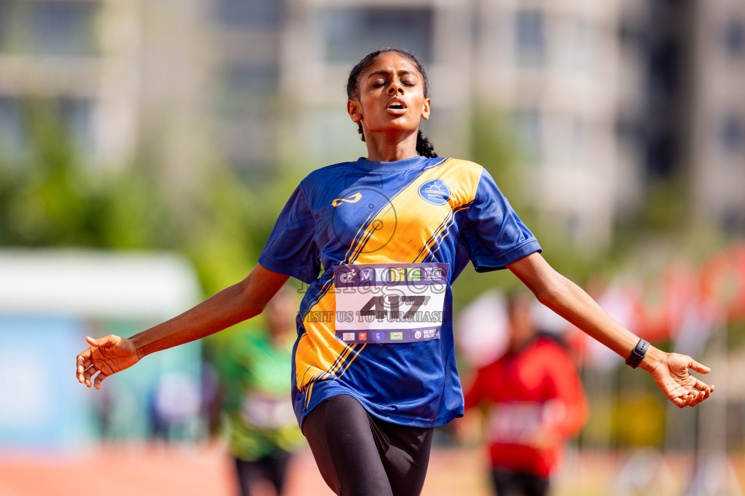 Day 3 of MWSC Interschool Athletics Championships 2024 held in Hulhumale Running Track, Hulhumale, Maldives on Monday, 11th November 2024. 
Photos by: Hassan Simah / Images.mv