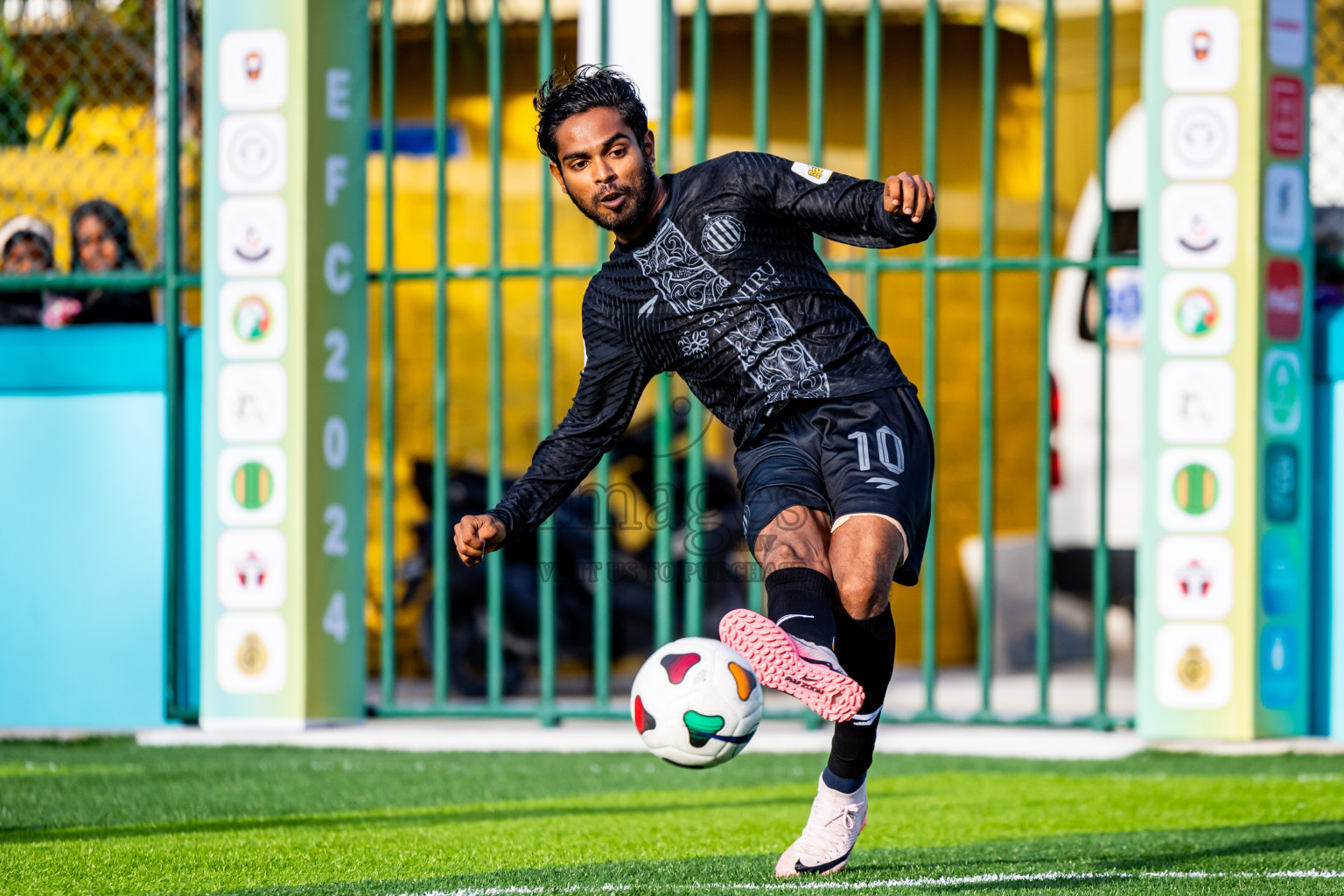 Dee Cee Jay SC vs Naalaafushi YC in Day 3 of Laamehi Dhiggaru Ekuveri Futsal Challenge 2024 was held on Sunday, 28th July 2024, at Dhiggaru Futsal Ground, Dhiggaru, Maldives Photos: Nausham Waheed / images.mv