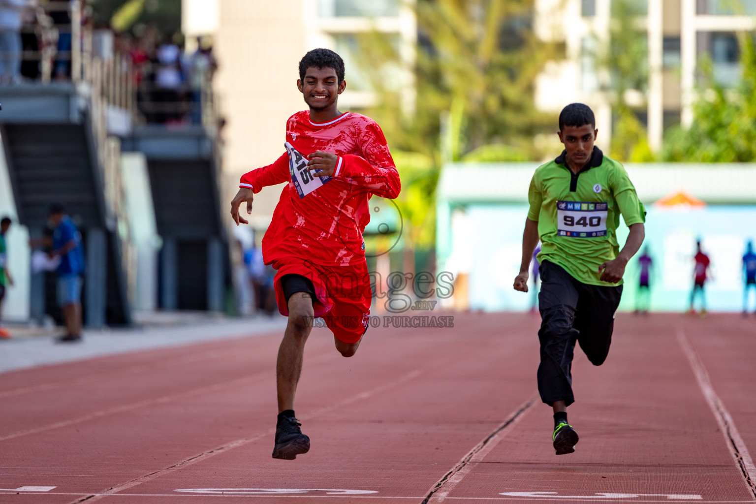 Day 1 of MWSC Interschool Athletics Championships 2024 held in Hulhumale Running Track, Hulhumale, Maldives on Saturday, 9th November 2024. 
Photos by: Hassan Simah / Images.mv