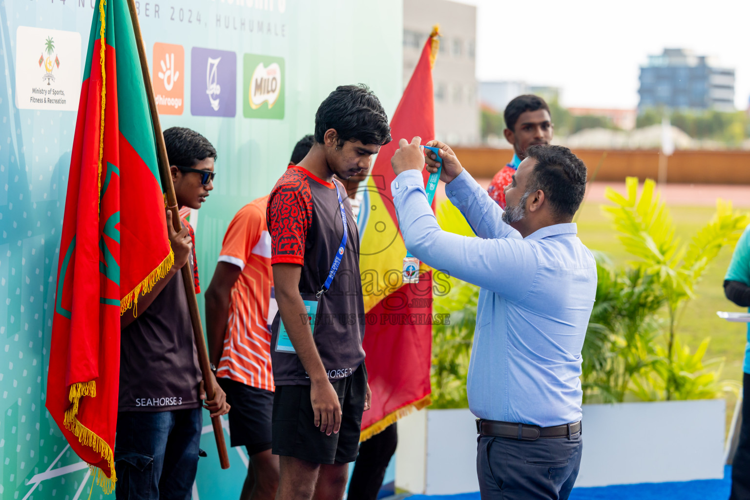 Day 6 of MWSC Interschool Athletics Championships 2024 held in Hulhumale Running Track, Hulhumale, Maldives on Thursday, 14th November 2024. Photos by: Nausham Waheed / Images.mv