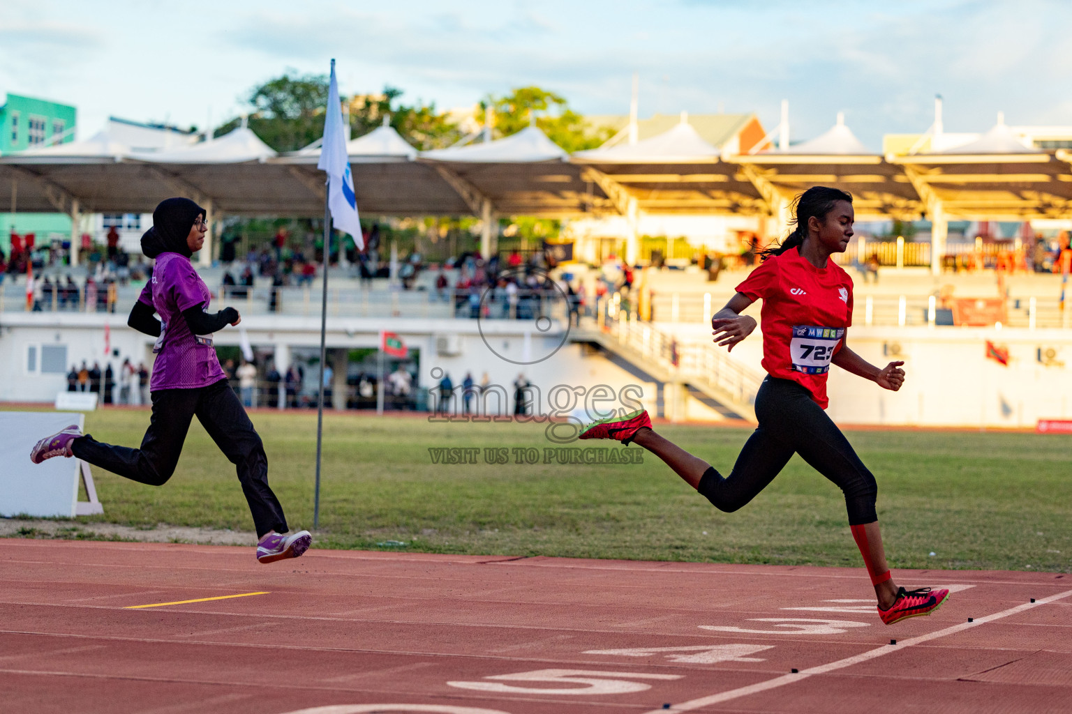 Day 1 of MWSC Interschool Athletics Championships 2024 held in Hulhumale Running Track, Hulhumale, Maldives on Saturday, 9th November 2024. 
Photos by: Hassan Simah / Images.mv