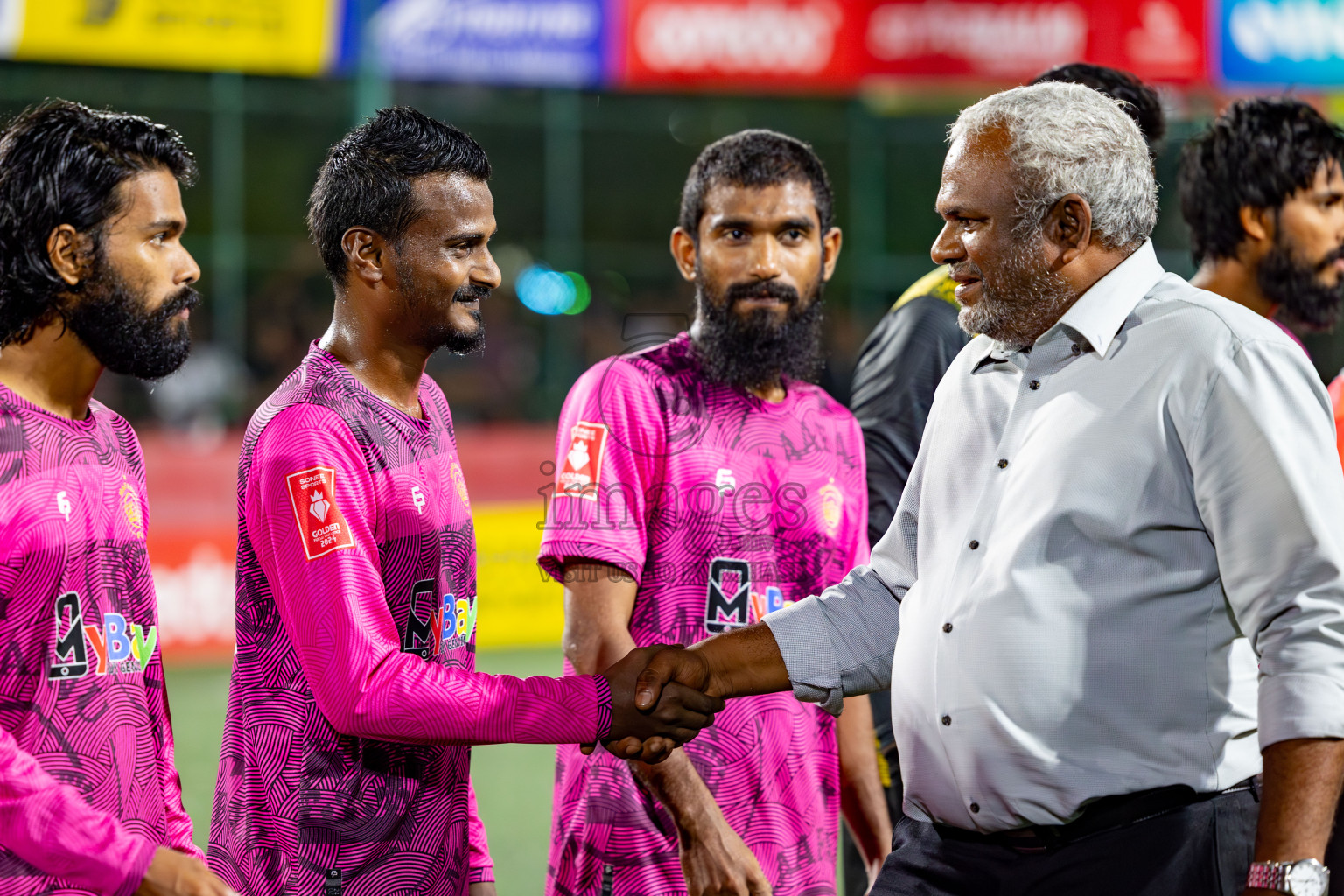 Maafannu VS B. Eydhafushi in Round of 16 on Day 40 of Golden Futsal Challenge 2024 which was held on Tuesday, 27th February 2024, in Hulhumale', Maldives Photos: Hassan Simah / images.mv