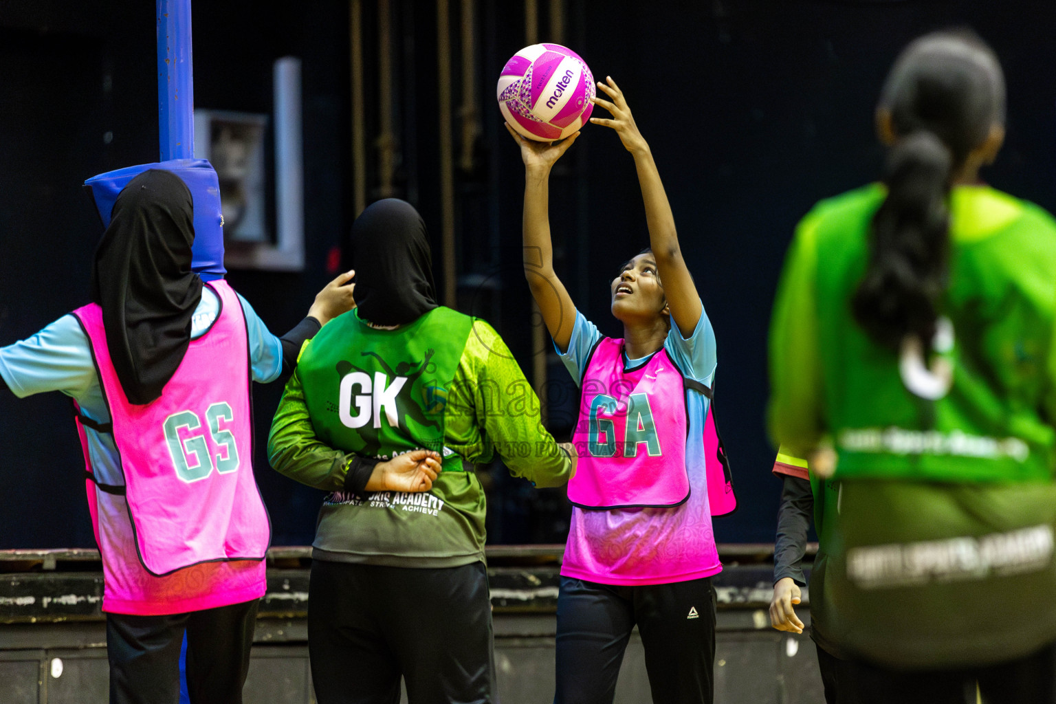 Fionti SC vs Young Netters A in Day 6  of 3rd Netball Junior Championship, held at Social Center on Friday 24th January 2025 . Photos: Shuu Abdul Sattar / images.mv