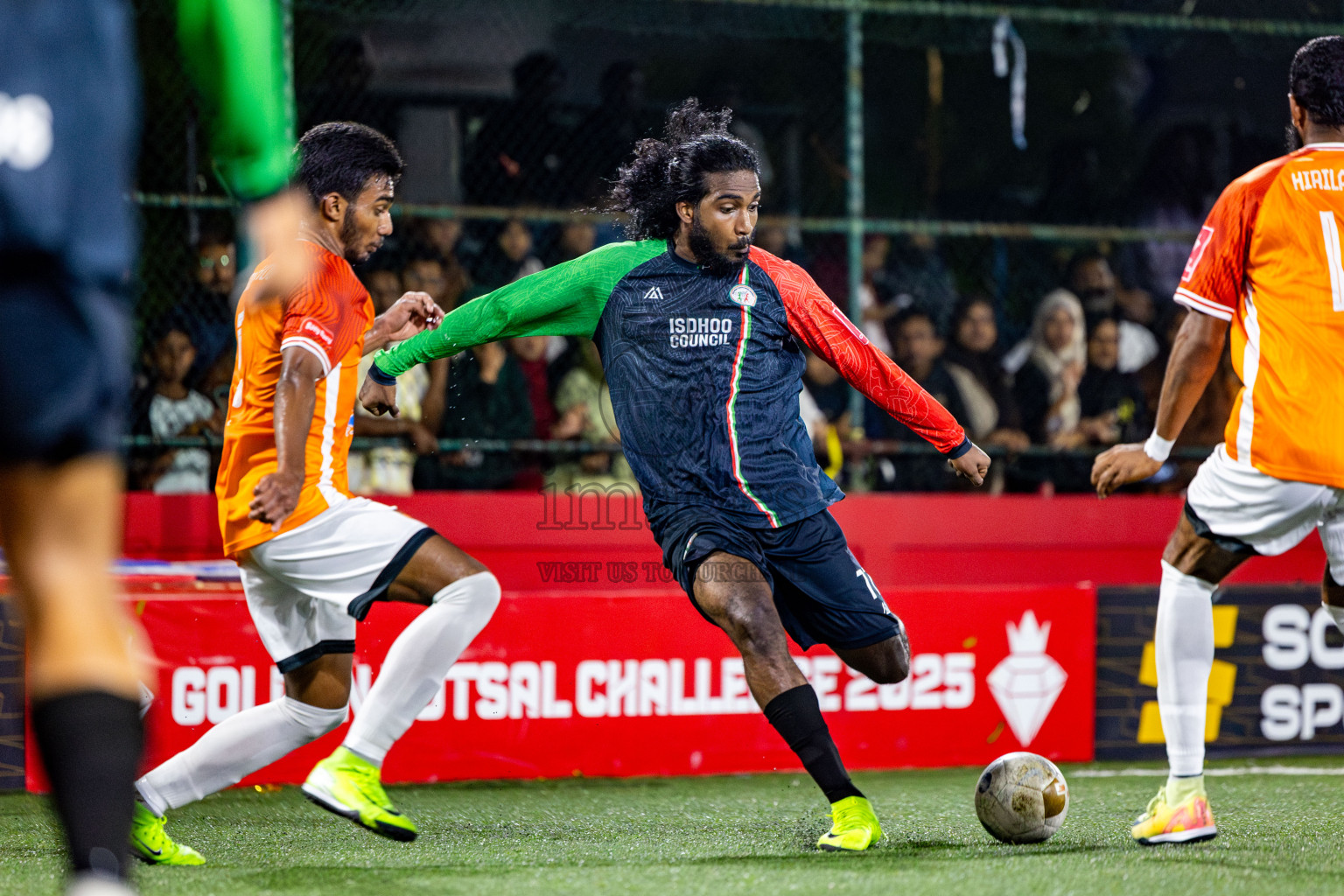 Thaa Hirilandhoo vs L Isdhoo in zone round Day 30 of Golden Futsal Challenge 2025 was held on Monday , 3rd February 2025, in Hulhumale', Maldives. Photos: Nausham Waheed / images.mv