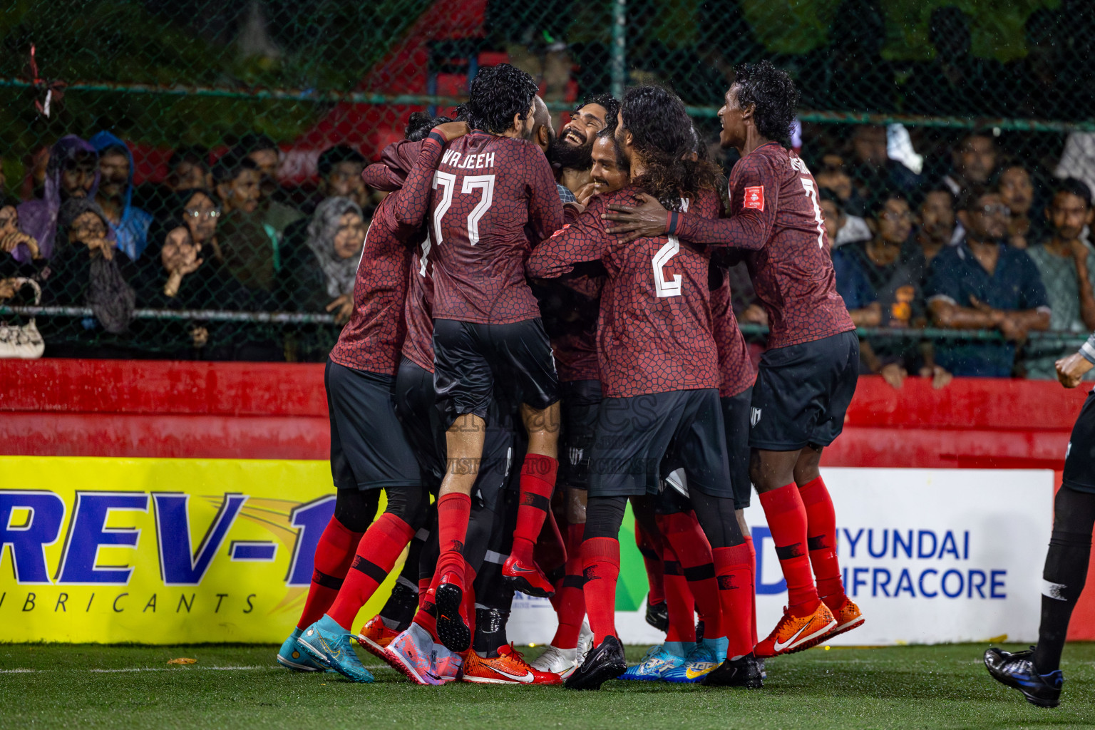 R. Dhuvaafaru VS Vilimale in Round of 16 on Day 40 of Golden Futsal Challenge 2024 which was held on Tuesday, 27th February 2024, in Hulhumale', Maldives Photos: Hassan Simah / images.mv