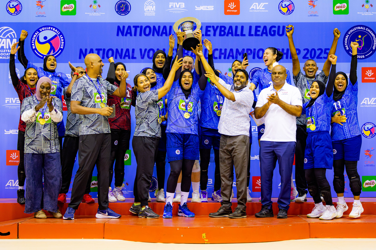 Police Club vs Club Wamco in the Final of Women's Division of National Volleyball League 2025 held in Male', Maldives on Sunday, 27th April 2025 at Social Center Indoor Hall Photos By: Nausham Waheed / images.mv