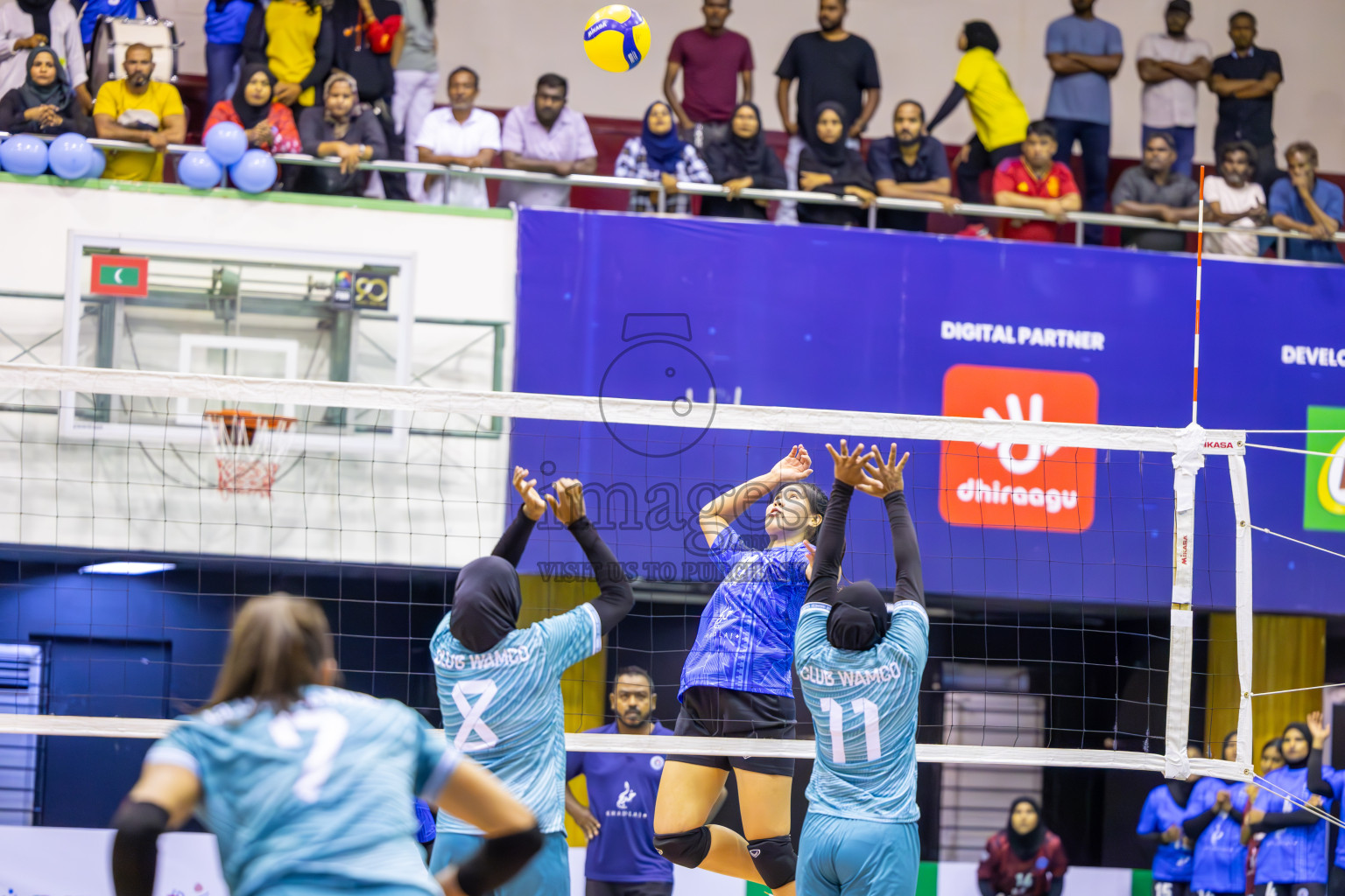 Club WAMCO vs Police Club in the final of National Volleyball Championship 2024 (women's division) was held in Social Center Indoor Hall on Thursday, 24th October 2024. 
Photos: Ismail Thoriq / images.mv