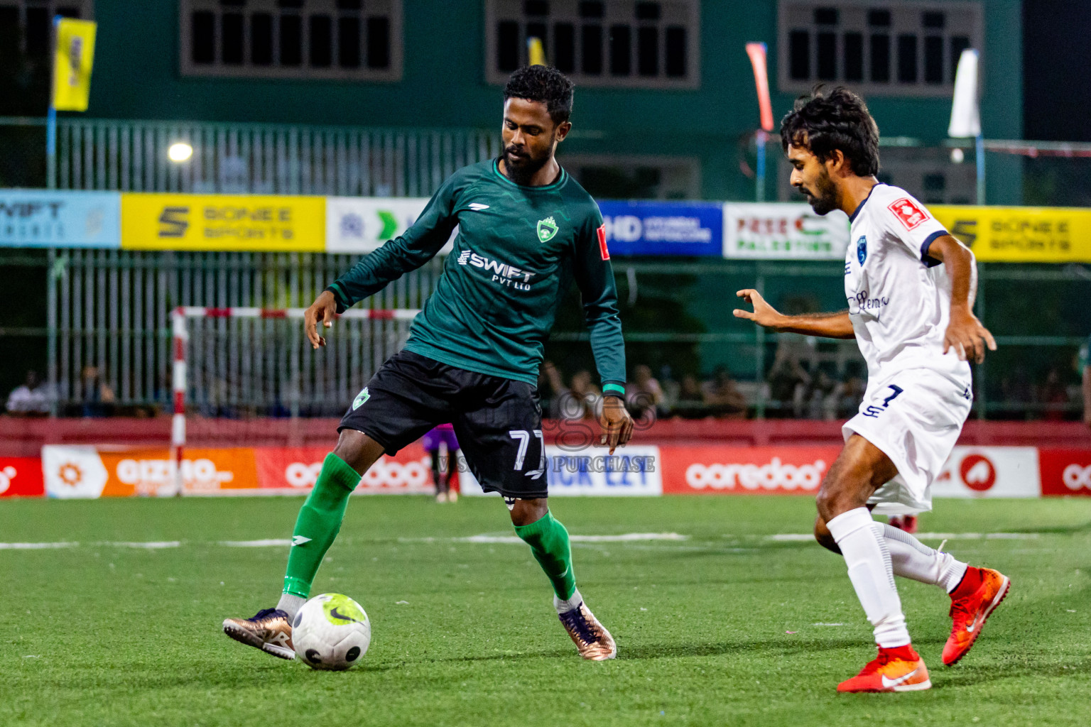 M Maduvvari VS M Veyvah in Day 25 of Golden Futsal Challenge 2024 was held on Thursday , 8th February 2024 in Hulhumale', Maldives Photos: Nausham Waheed / images.mv