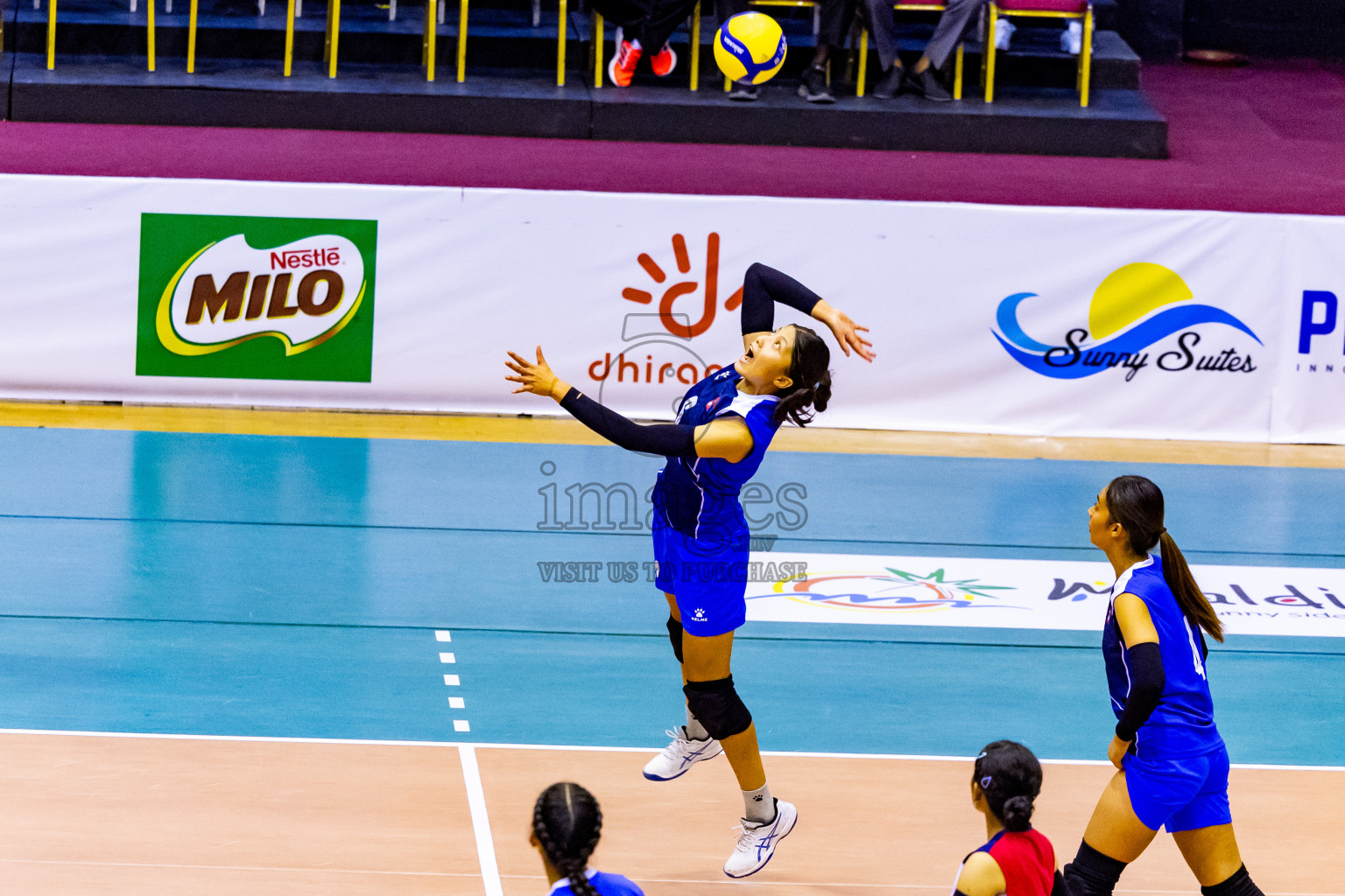 Nepal vs Maldives in Day 3 of CAVA U20 Woman's Volleyball Championship 2024 was held in Social Center, Male', Maldives on 20th July 2024. Photos: Nausham Waheed / images.mv