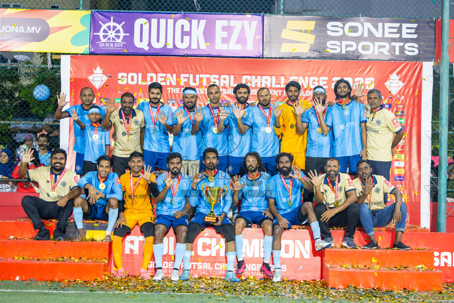 M Dhiggaru vs M Muli in Meemu Atoll Finals in Day 25 of Golden Futsal Challenge 2025 was held on Wednesday , 28th January 2025, in Hulhumale', Maldives. Photos: Ismail Thoriq / images.mv