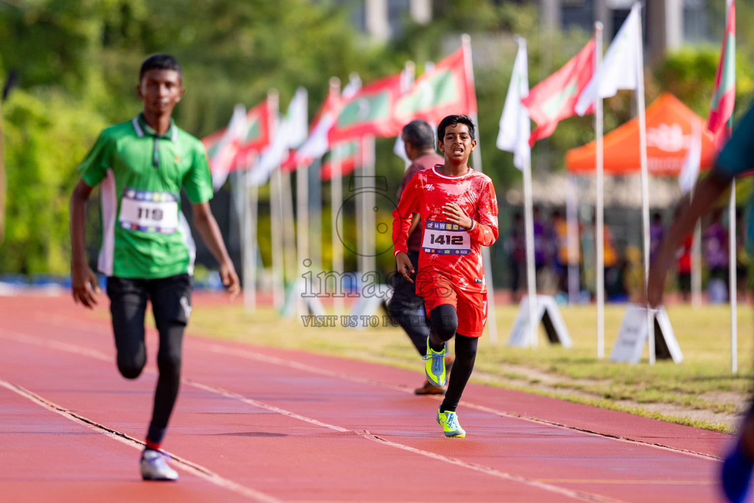 Day 3 of MWSC Interschool Athletics Championships 2024 held in Hulhumale Running Track, Hulhumale, Maldives on Monday, 11th November 2024. 
Photos by: Hassan Simah / Images.mv