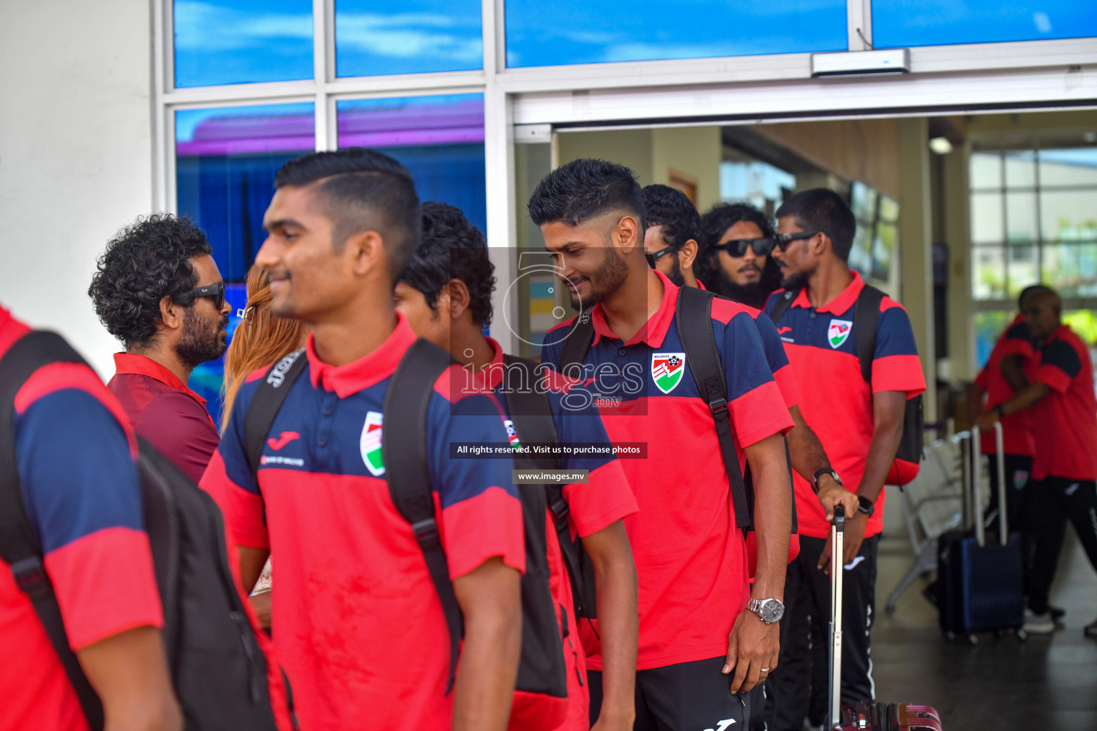 The Senior Men's National Team depart to Japan Training Camp from Maafannu Bus Terminal, Male', Maldives on 5th June 2023 Photos: Nausham Waheed/ Images.mv