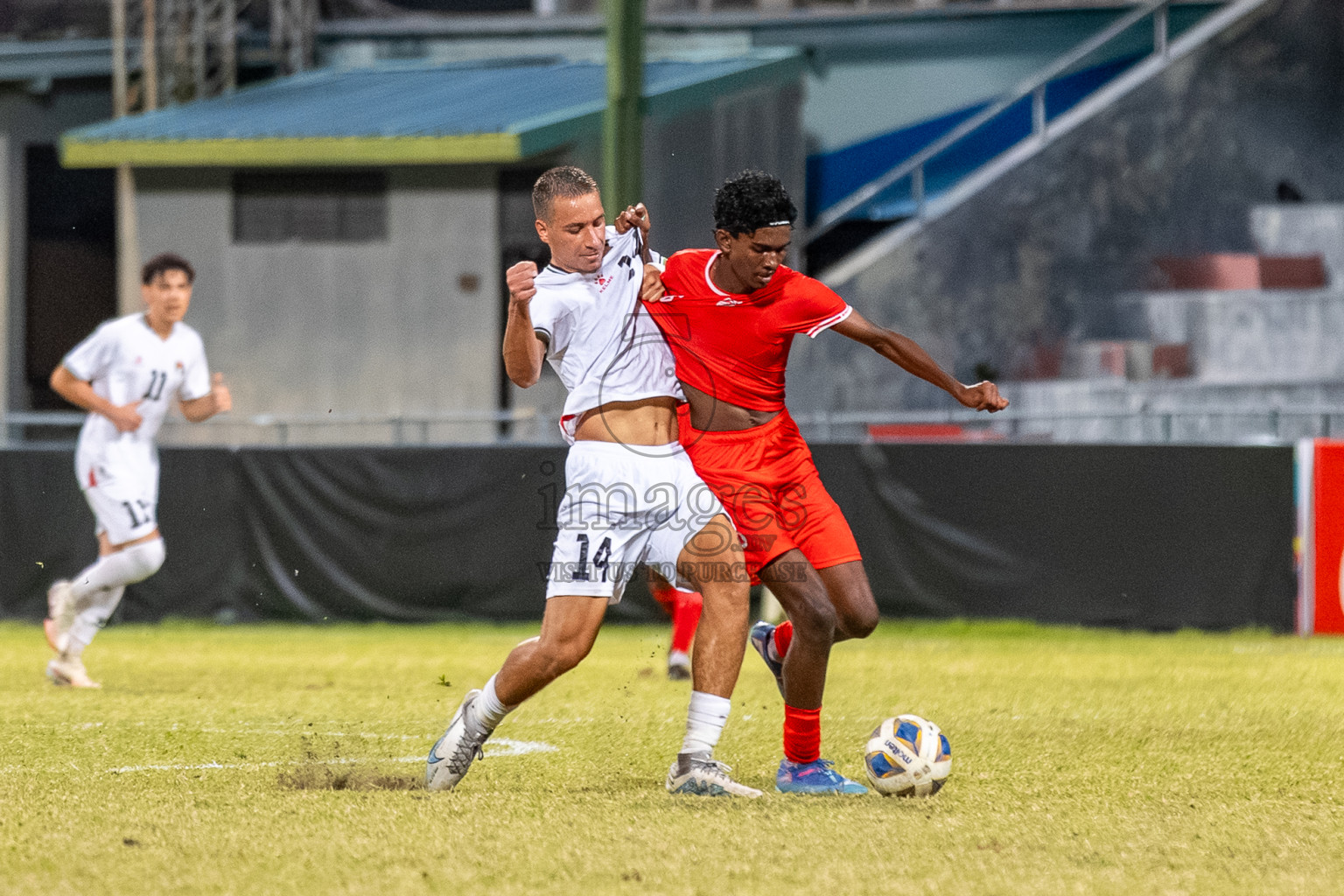 Maldives vs Palestine in an under 17 friendly held in National Football Stadium, Male', Maldives on Thursday, 13 November 2025. 
Photos: Mohamed Mahfooz Moosa / Images.mv