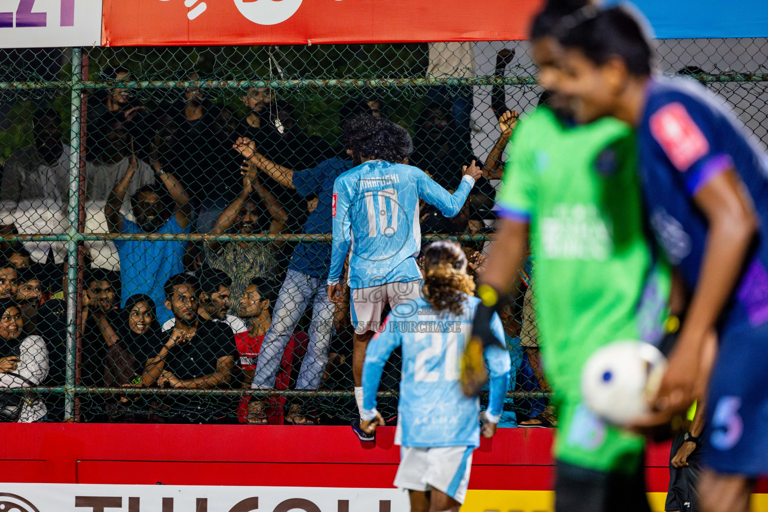 K Maafushi vs K Guraidhoo in Kaafu Atoll Semi Final in Day 24 of Golden Futsal Challenge 2025 was held on Tuesday , 28th January 2025, in Hulhumale', Maldives. Photos: Nausham Waheed / images.mv