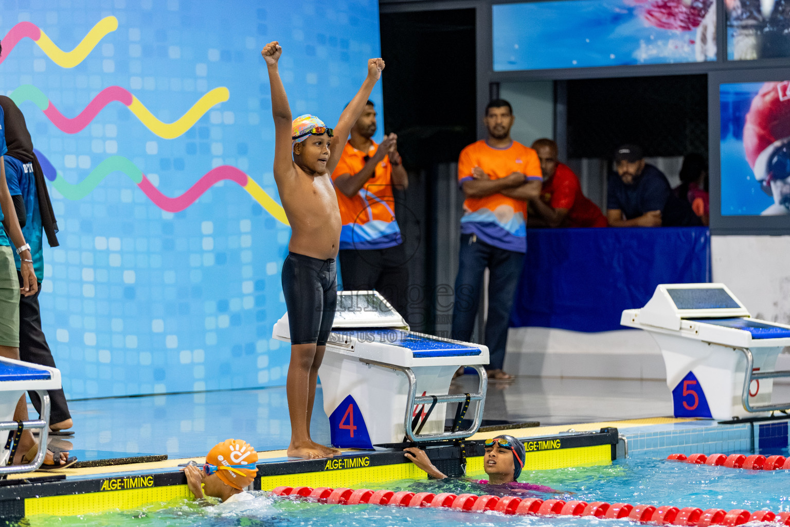 Day 4 of BML 6th National Kids Swimming Kids Festival 2025 held in Hulhumale', Maldives on Thursday, 6th November 2024. Photos: Hassan Simah / images.mv