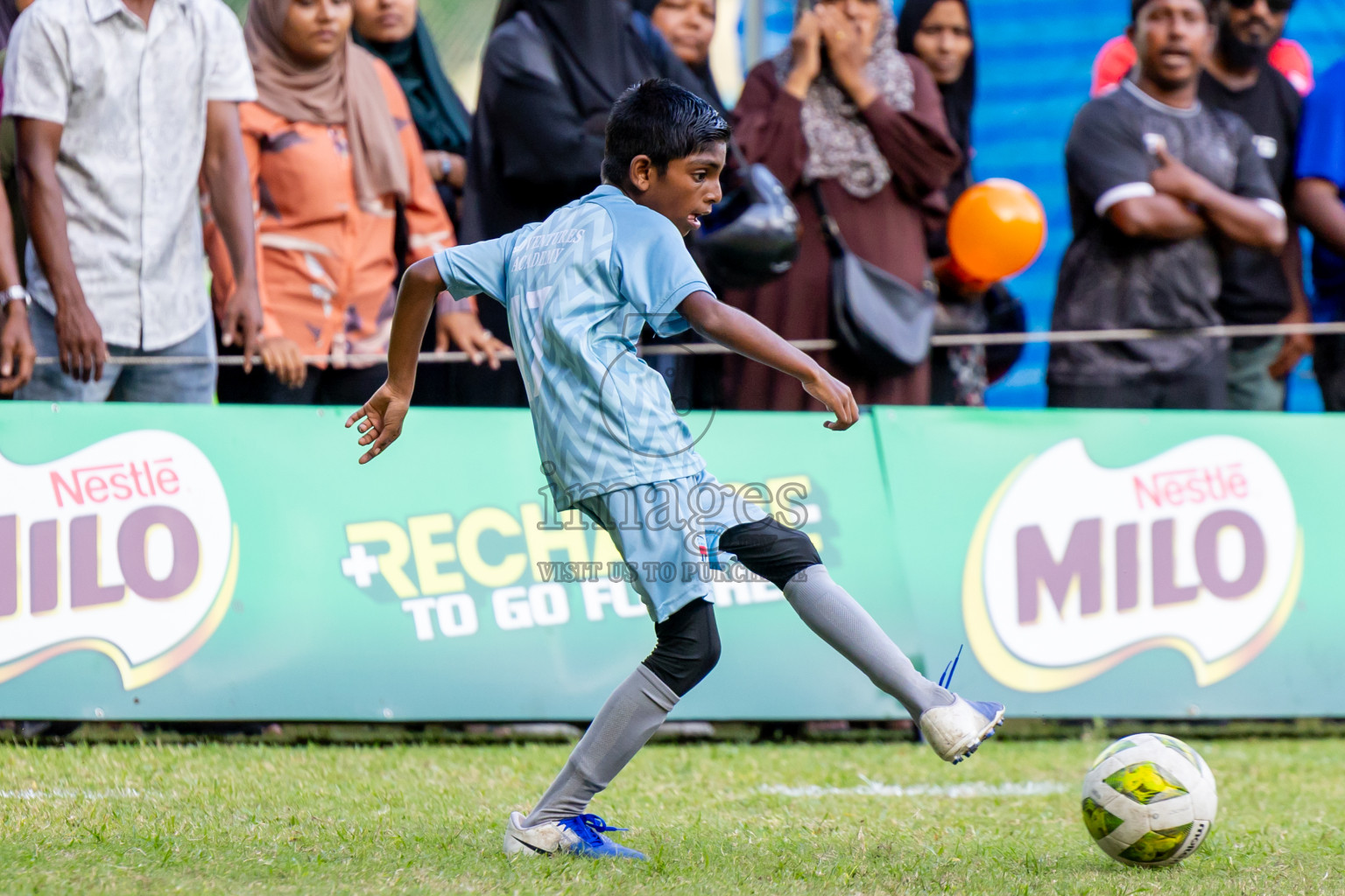 Day 3 of MILO Academy Championship 2025 (U-12) was held at Henveiru Stadium in Male', Maldives on Saturday, 3rd May 2025. Photos: Nausham Waheed / images.mv