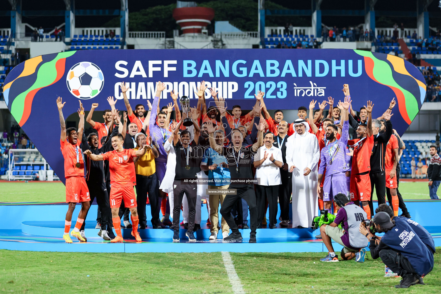 Kuwait vs India in the Final of SAFF Championship 2023 held in Sree Kanteerava Stadium, Bengaluru, India, on Tuesday, 4th July 2023. Photos: Nausham Waheed / images.mv