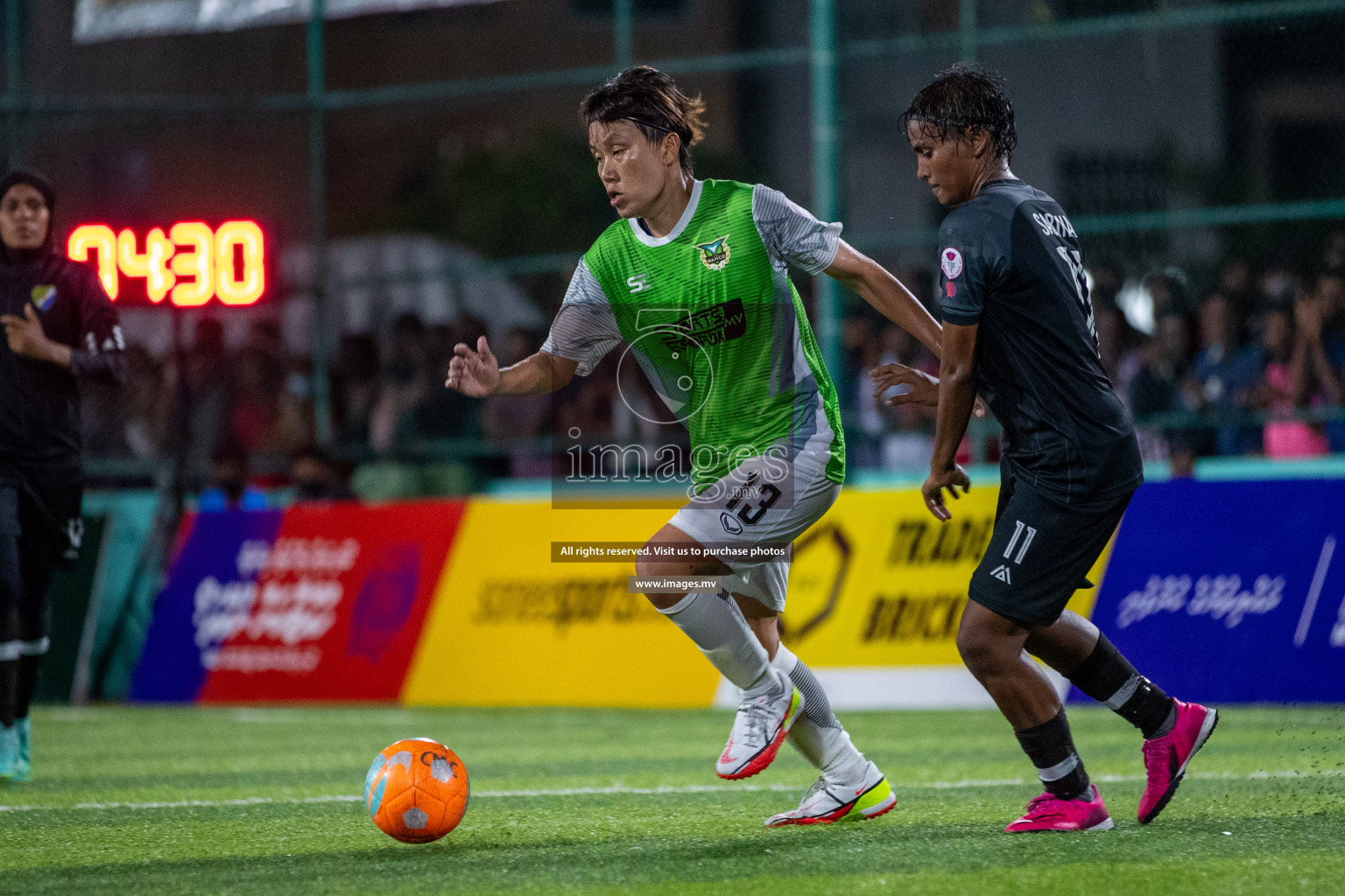 Club WAMCO vs DSC in the Semi Finals of 18/30 Women's Futsal Fiesta 2021 held in Hulhumale, Maldives on 14th December 2021. Photos: Ismail Thoriq / images.mv