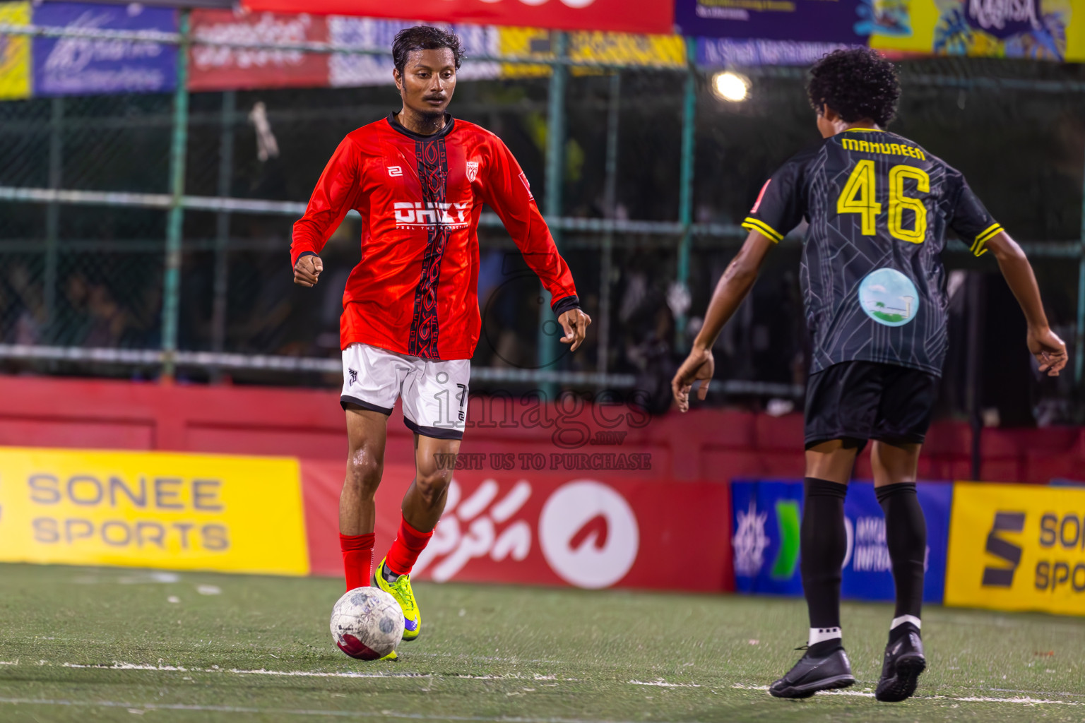 L Maamendhoo vs L Hithadhoo in Day 20 of Golden Futsal Challenge 2024 was held on Saturday , 3rd February 2024 in Hulhumale', Maldives Photos: Ismail Thoriq / images.mv