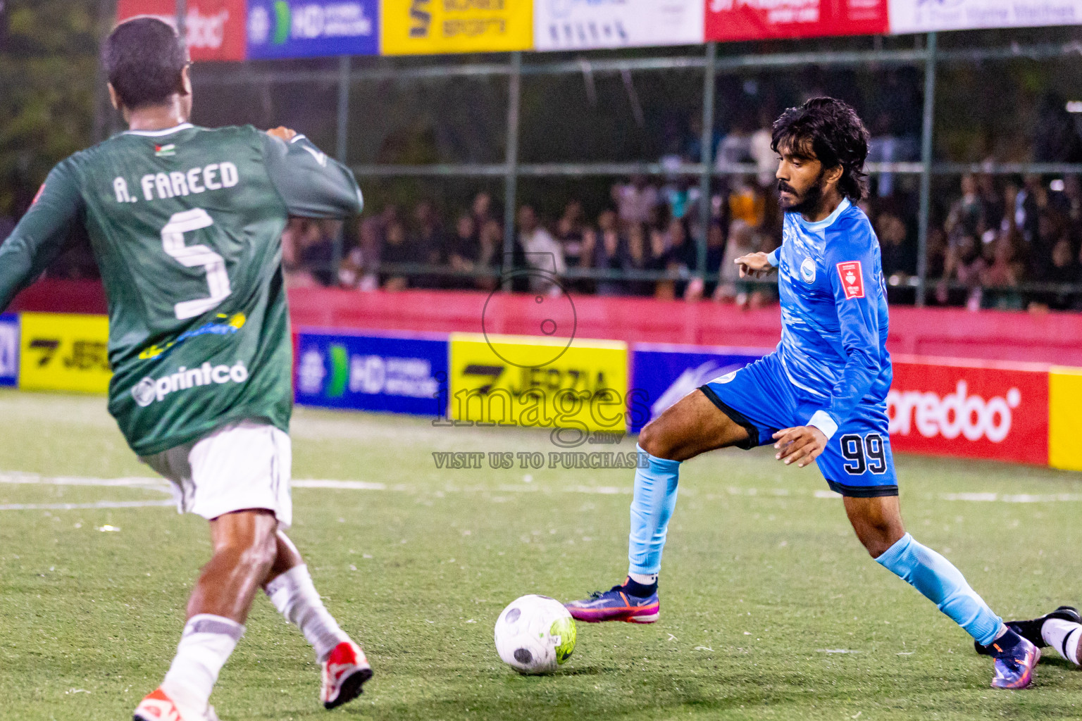 N Miladhoo vs N Maafaru in Day 6 of Golden Futsal Challenge 2024 was held on Saturday, 20th January 2024, in Hulhumale', Maldives Photos: Hassan Simah / images.mv