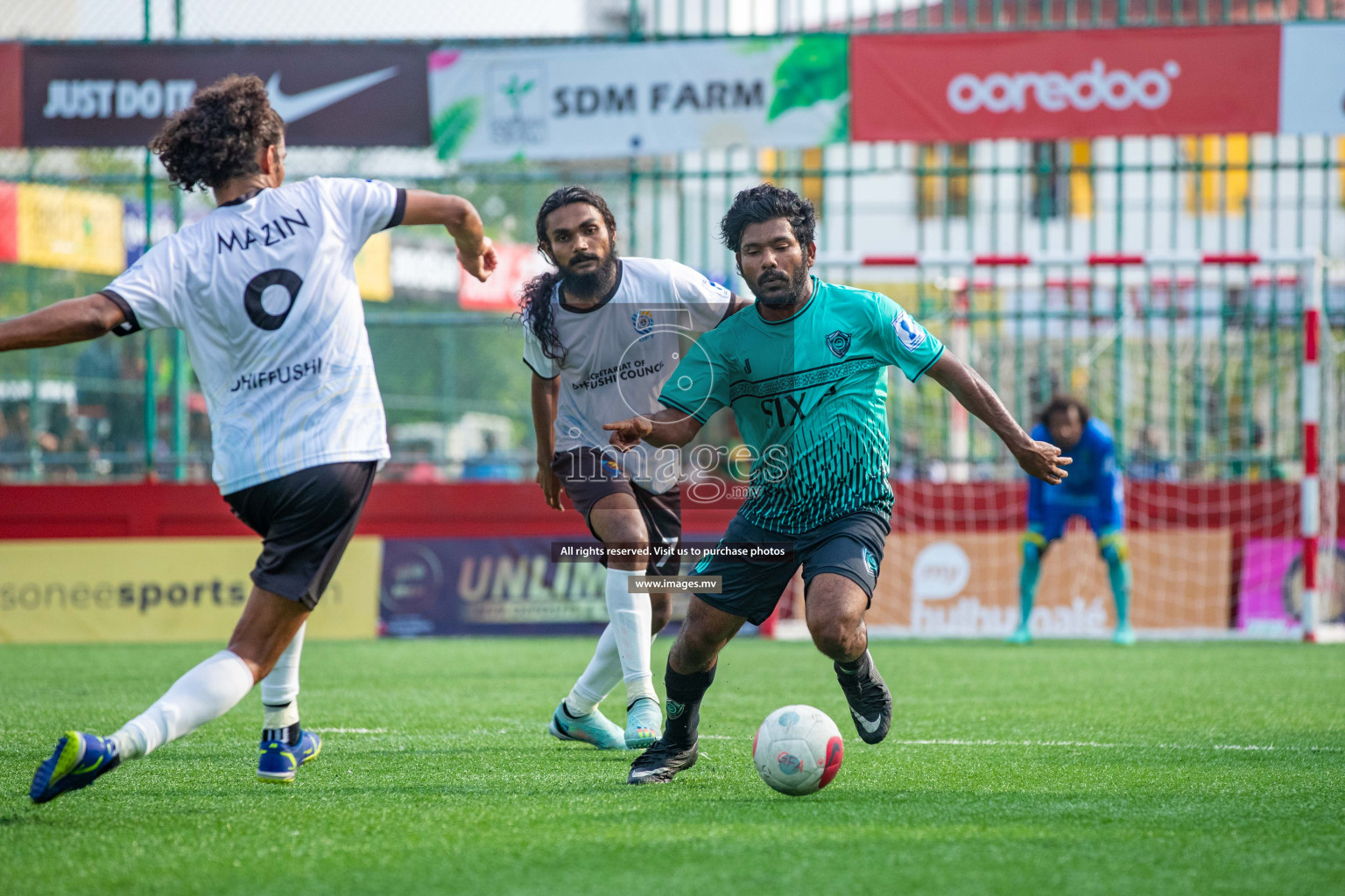 K. Dhiffushi vs K. Thulusdhoo in Day 6 of Golden Futsal Challenge 2023 on 10 February 2023 in Hulhumale, Male, Maldives