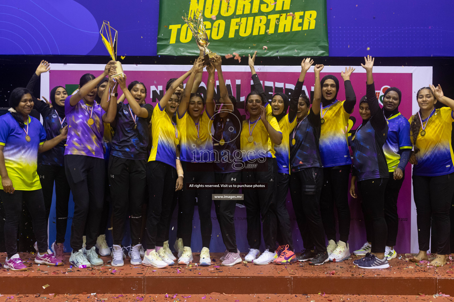 Club Green Streets vs Kulhudhufushi Y&RC in the 1st Division Final of Milo National Netball Tournament 2022 on 22nd July 2022 held in Social Center, Male', Maldives. Photographer: Shuu / images.mv