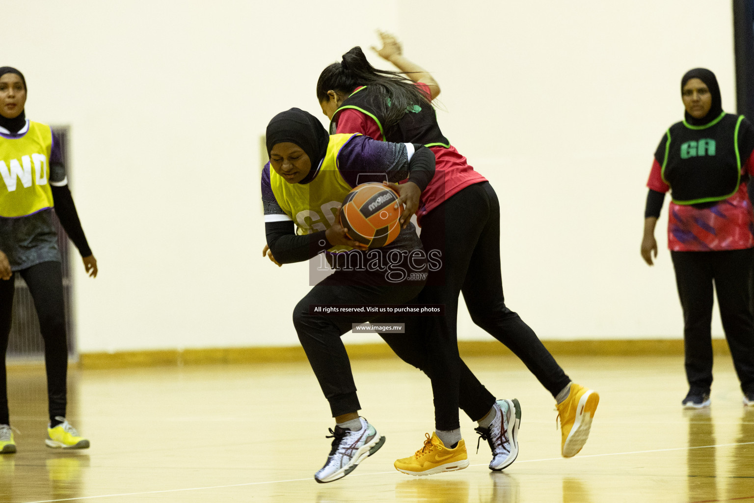 Sports Club Skylark vs United Unity Sports Club in the Milo National Netball Tournament 2022 on 19 July 2022, held in Social Center, Male', Maldives. Photographer: Shuu / Images.mv