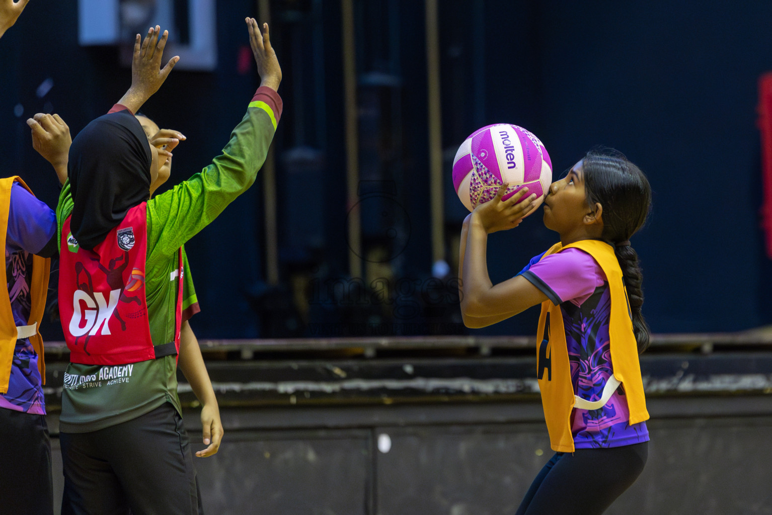Fionti SA vs N sports in Day 3 of 3rd Netball Junior Championship, held at Social Center on Wednesday 22nd January 2025 . Photos: Shuu Abdul Sattar / images.mv