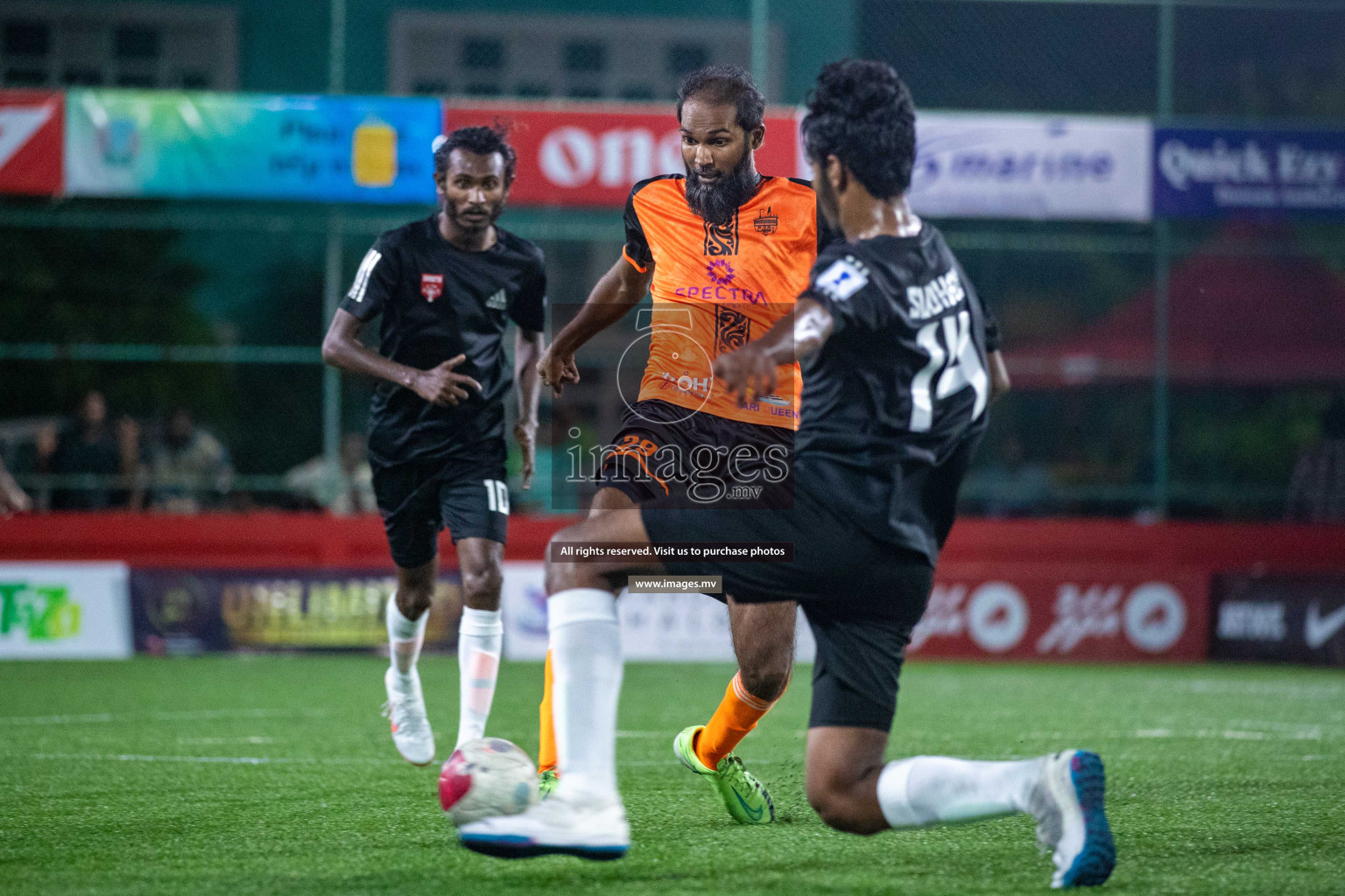 ADh. Hangnaameedhoo vs ADh. Dhagethi in Day 7 of Golden Futsal Challenge 2023 on 11 February 2023 in Hulhumale, Male, Maldives