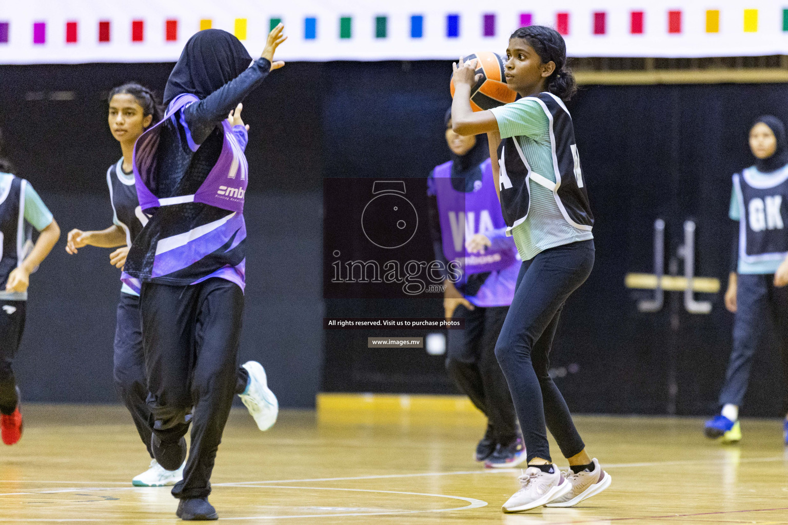 Day 11 of 24th Interschool Netball Tournament 2023 was held in Social Center, Male', Maldives on 6th November 2023. Photos: Nausham Waheed / images.mv