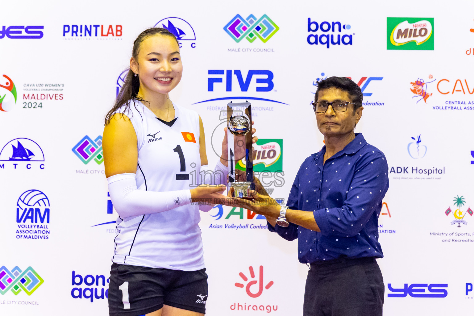 Kyrgyzstan vs Sri Lanka in Final of CAVA U20 Woman's Volleyball Championship 2024 was held in Social Center, Male', Maldives on 23rd July 2024. Photos: Nausham Waheed / images.mv