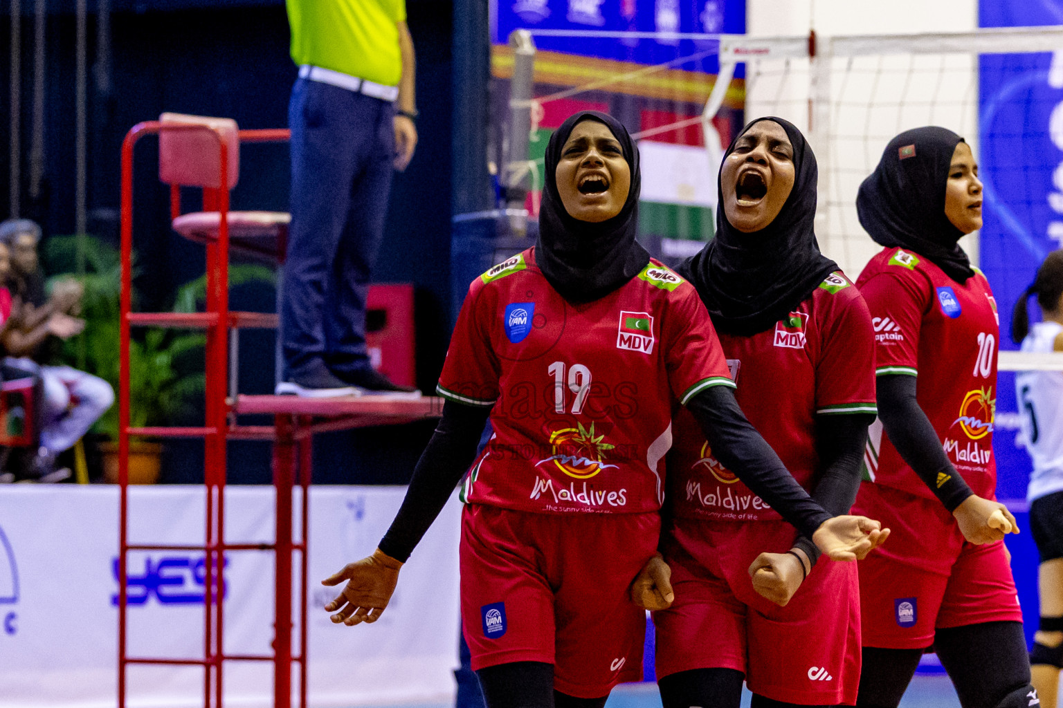 Final of CAVA Woman's Volleyball Challenge Cup 2024 was held in Social Center, Male', Maldives on Wednesday, 11th September 2024. Photos: Nausham Waheed / images.mv