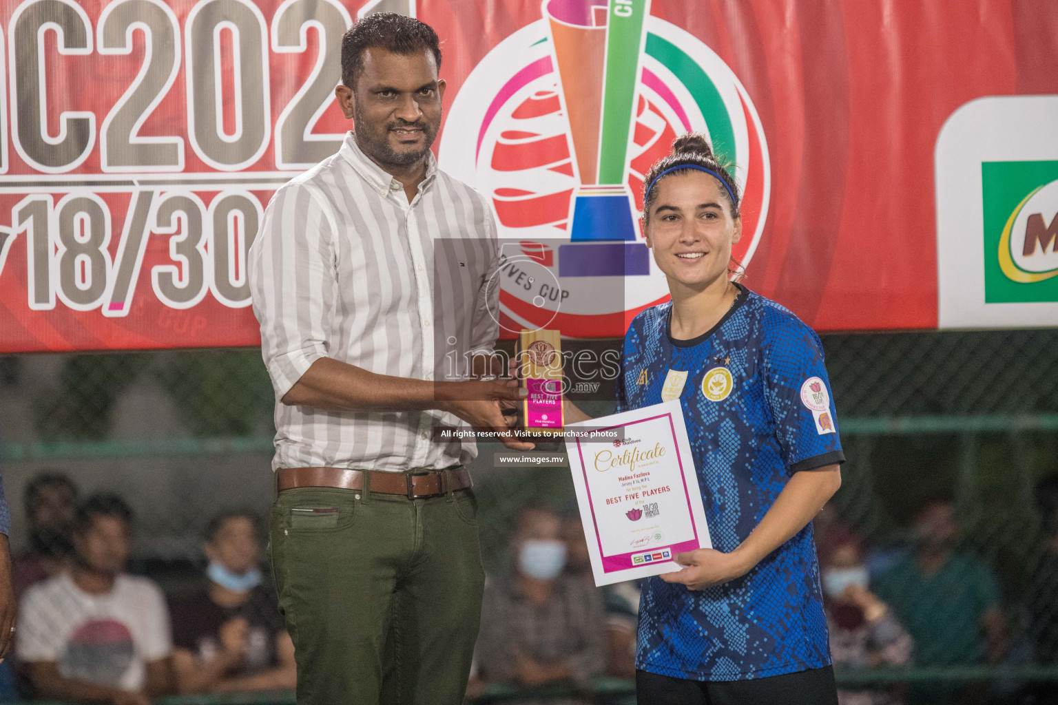 Ports Limited vs WAMCO - in the Finals 18/30 Women's Futsal Fiesta 2021 held in Hulhumale, Maldives on 18 December 2021. Photos by Nausham Waheed & Shuu Abdul Sattar