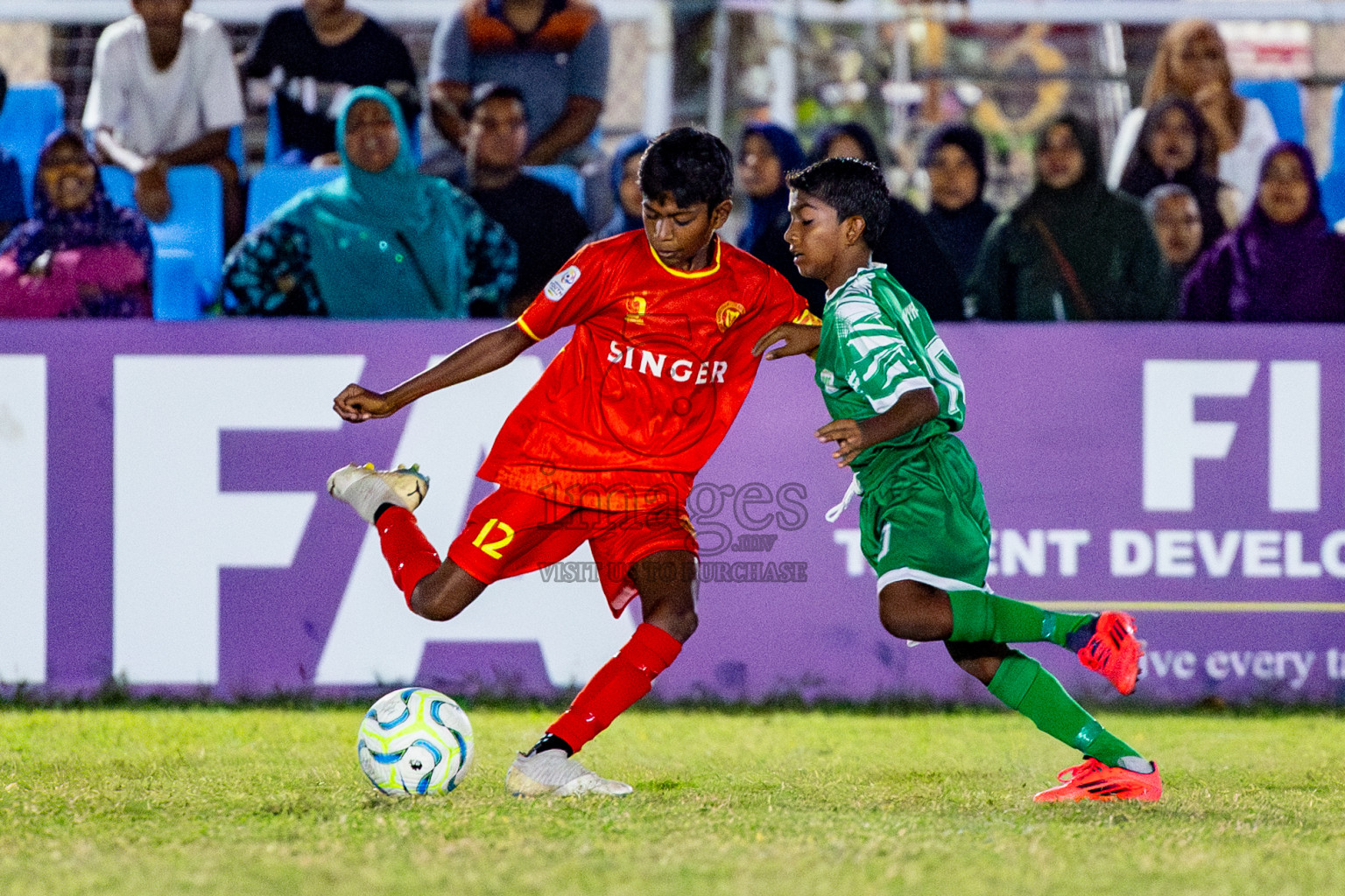 Victory Sports Club vs Hurriyya Sports Club (U12) in Day 9 of Dhivehi Youth League 2024 held at Henveiru Stadium on Saturday, 14th December 2024. Photos: Nausham Waheed / Images.mv