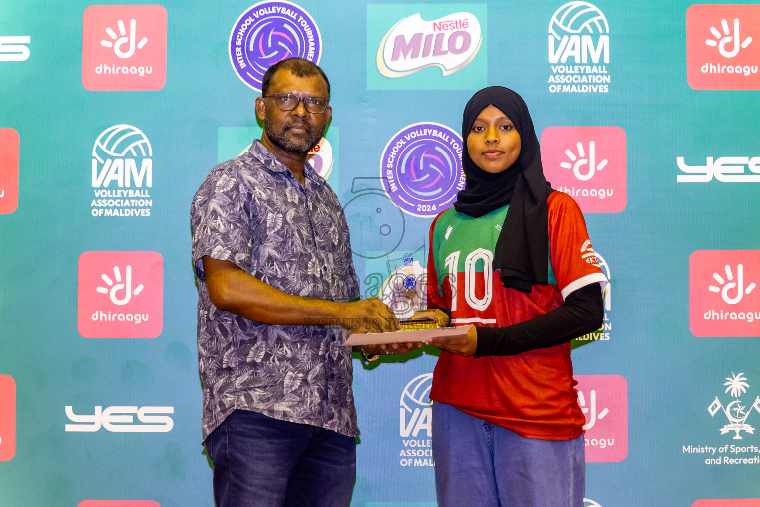 Finals of Interschool Volleyball Tournament 2024 was held in Social Center at Male', Maldives on Friday, 6th December 2024. Photos: Nausham Waheed / images.mv