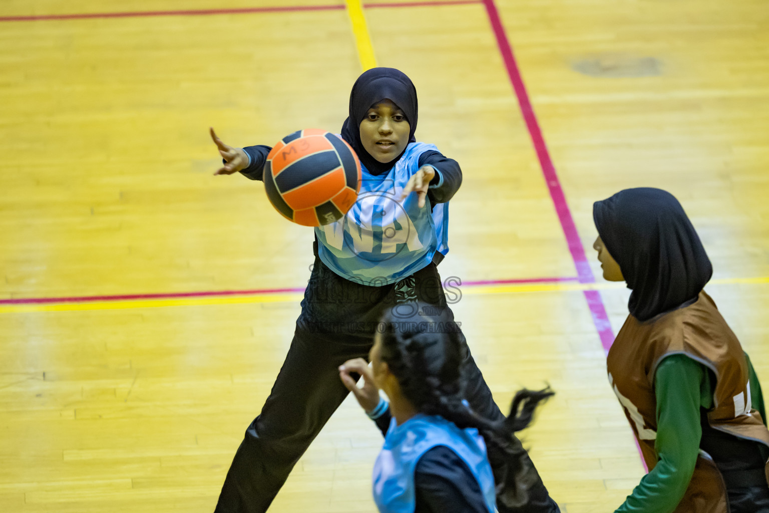 Day 12 of 25th Inter-School Netball Tournament was held in Social Center at Male', Maldives on Thursday, 22nd August 2024.