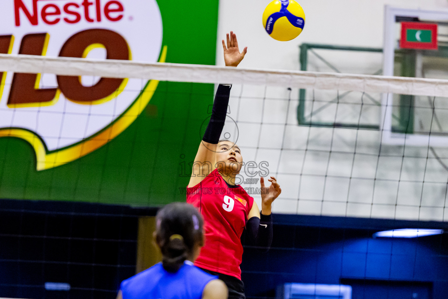 Kyrgyzstan vs Nepal in Semi Final of CAVA U20 Woman's Volleyball Championship 2024 was held in Social Center, Male', Maldives on 22nd July 2024. Photos: Nausham Waheed / images.mv