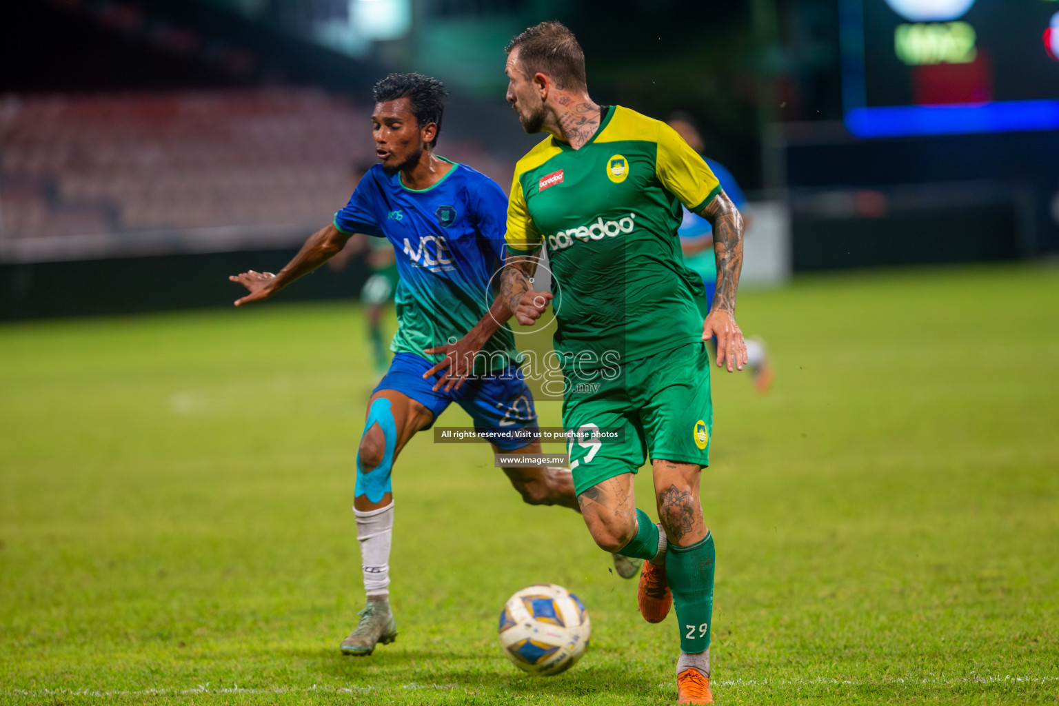 Dhivehi Premier League 2023 - Maziya Sports & Recreation vs Super United Sports, held in National Football Stadium, Male', Maldives  Photos: Mohamed Mahfooz Moosa/ Images.mv