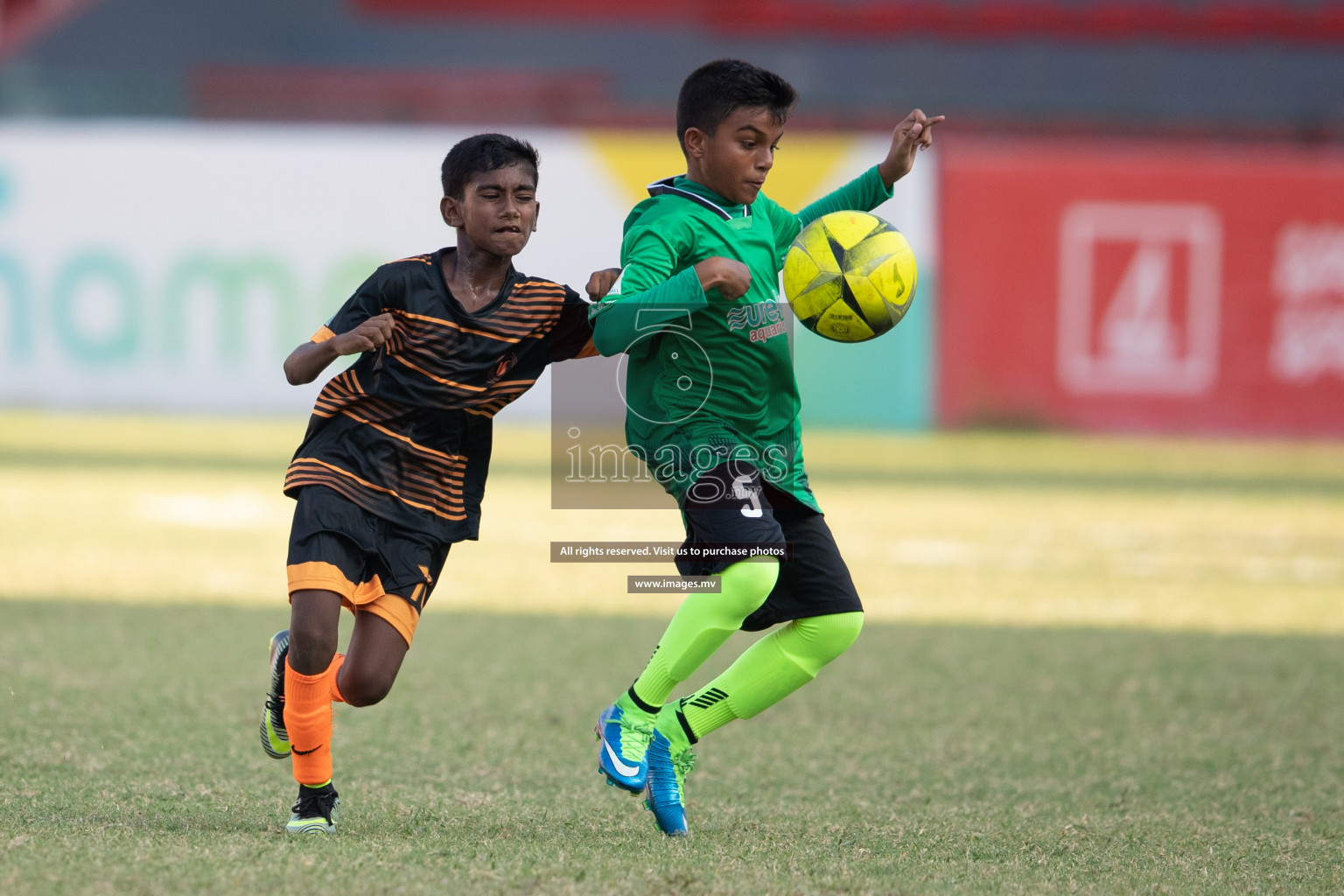 Imaduddin School vs Kalaafaanu School in MAMEN Inter School Football Tournament 2019 (U13) in Male, Maldives on 31st March 2019, Photos: Hassan Simah / images.mv