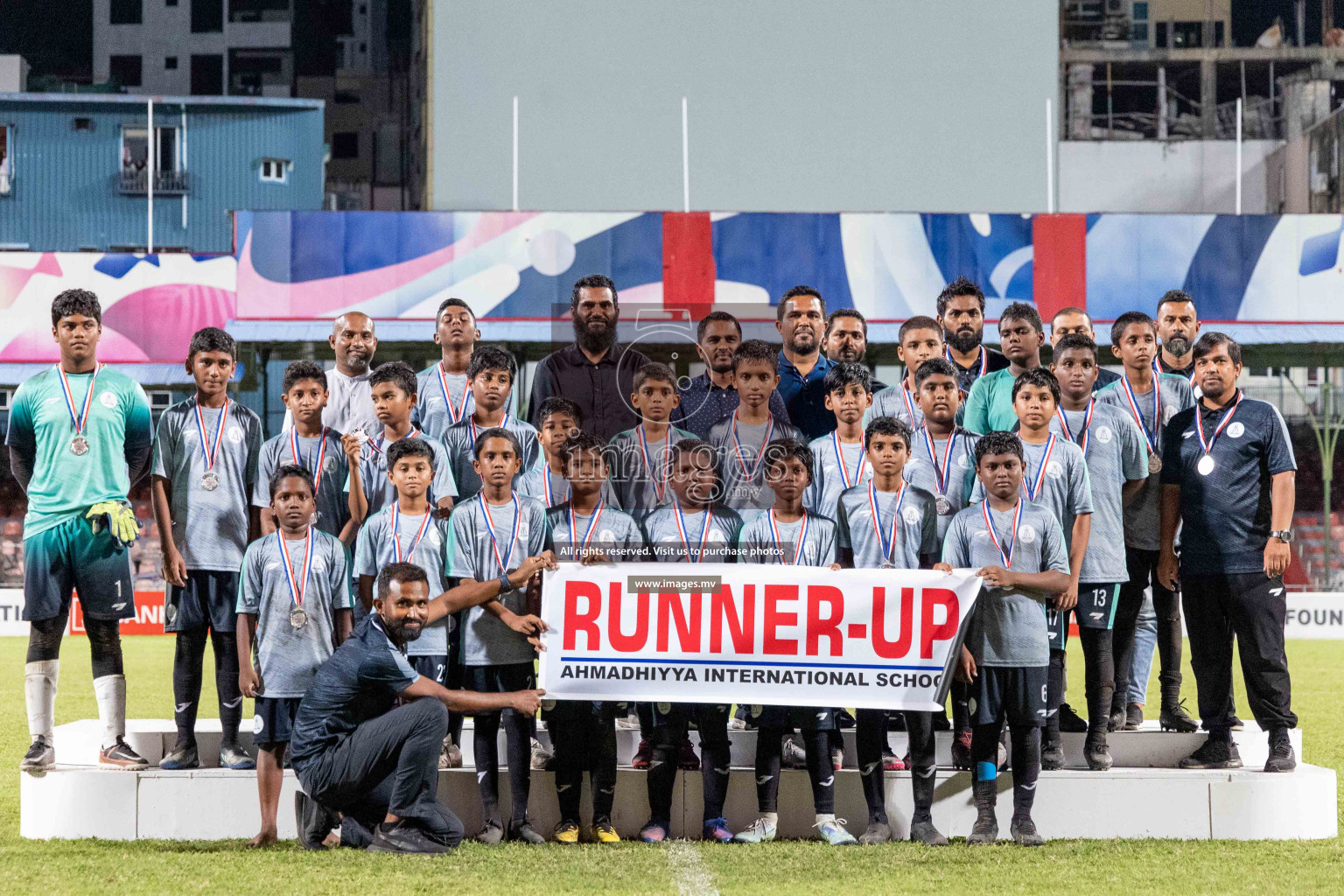 Kalaafaanu School vs Ahmadhiyya International School in the Final of FAM U13 Inter School Football Tournament 2022/23 was held in National Football Stadium on Sunday, 11th June 2023.  Photos: Ismail Thoriq / images.mv