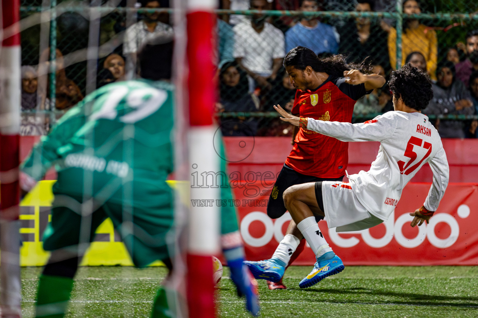 L. Isdhoo VS L. Gan on Day 33 of Golden Futsal Challenge 2024, held on Sunday, 18th February 2024, in Hulhumale', Maldives Photos: Hassan Simah / images.mv