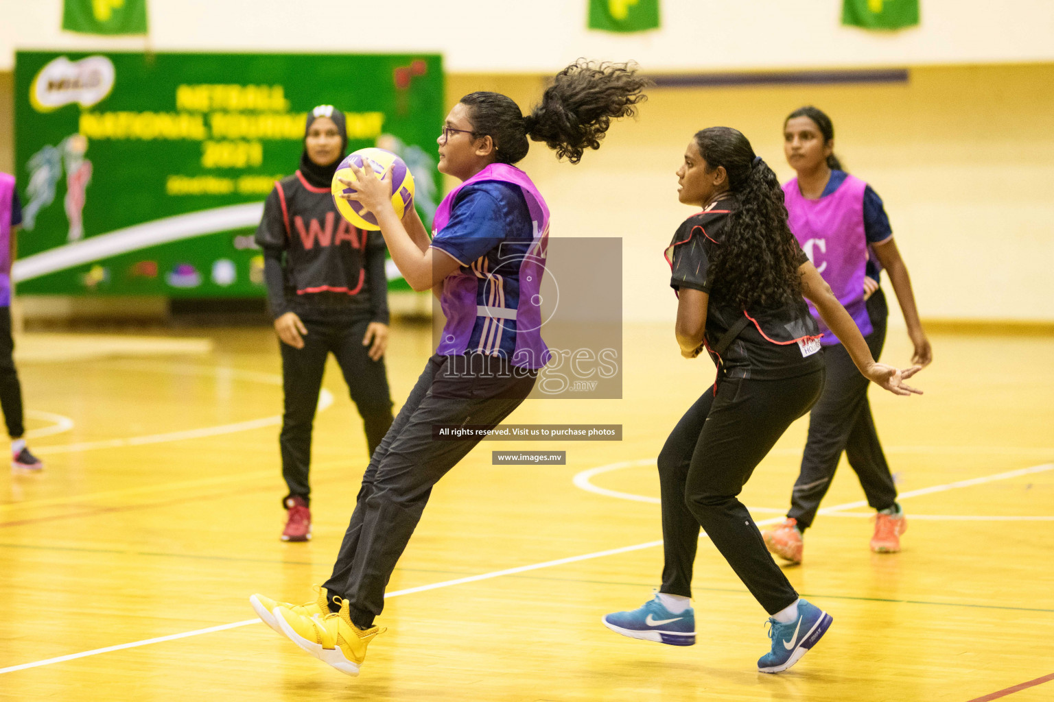 Kulhudhuffushi Youth & R.C vs Shining Star Sports Club in the Semi Finals of Milo National Netball Tournament 2021 held on 3 December 2021 in Male', Maldives, photos by Maanish